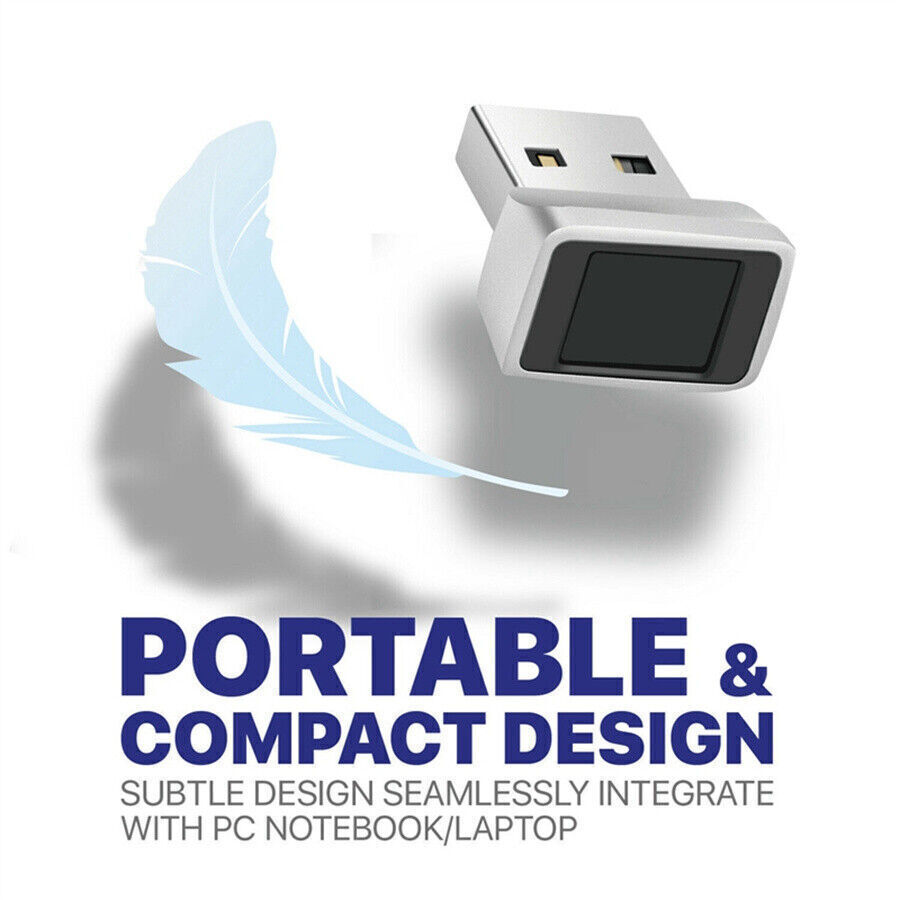 USB Fingerprint Reader for Windows 10 Hello, Biometric Scanner for Laptops & PC