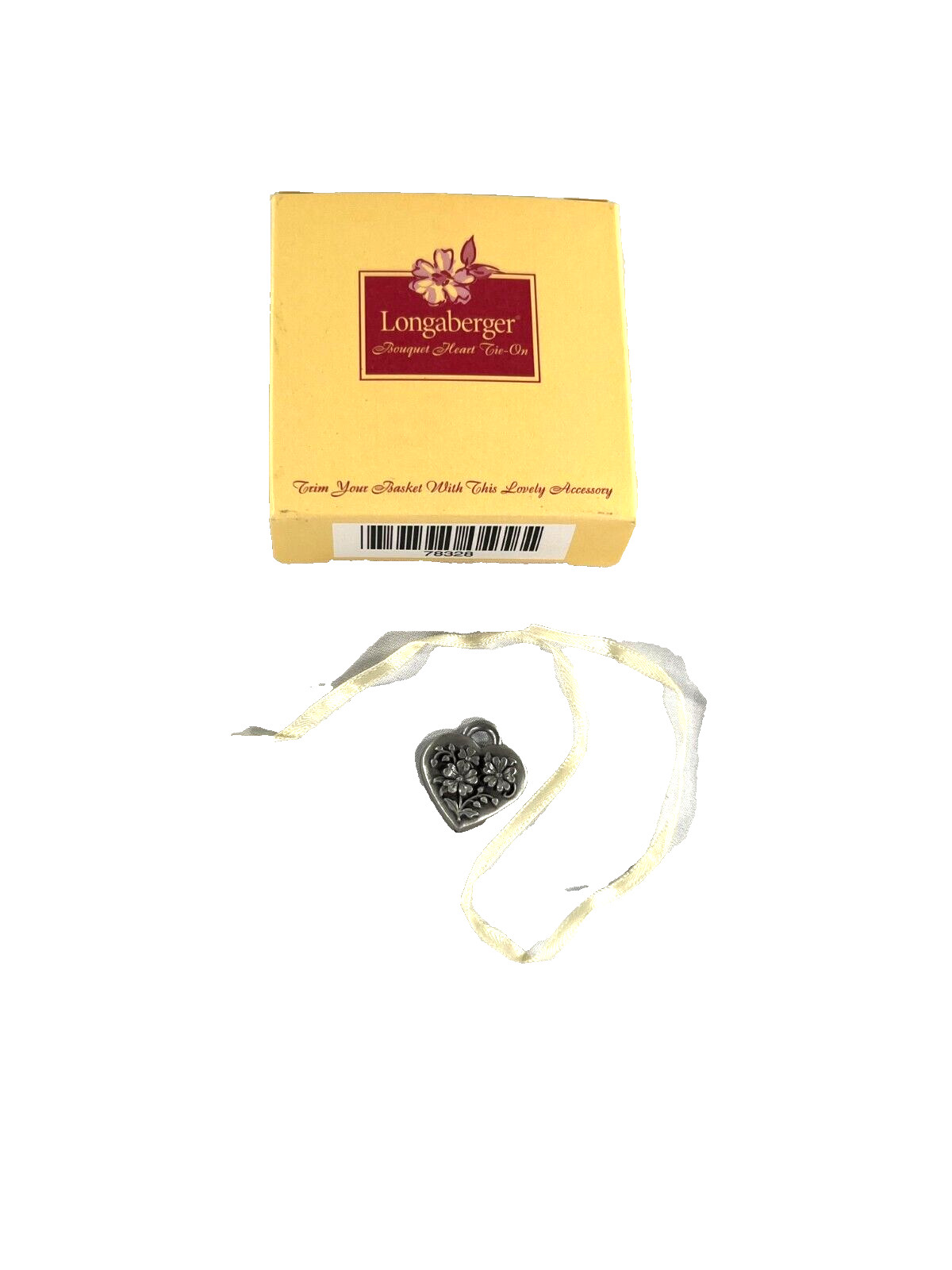 Longaberger Bouquet Flower Pewter Tie-On #78328 Vintage