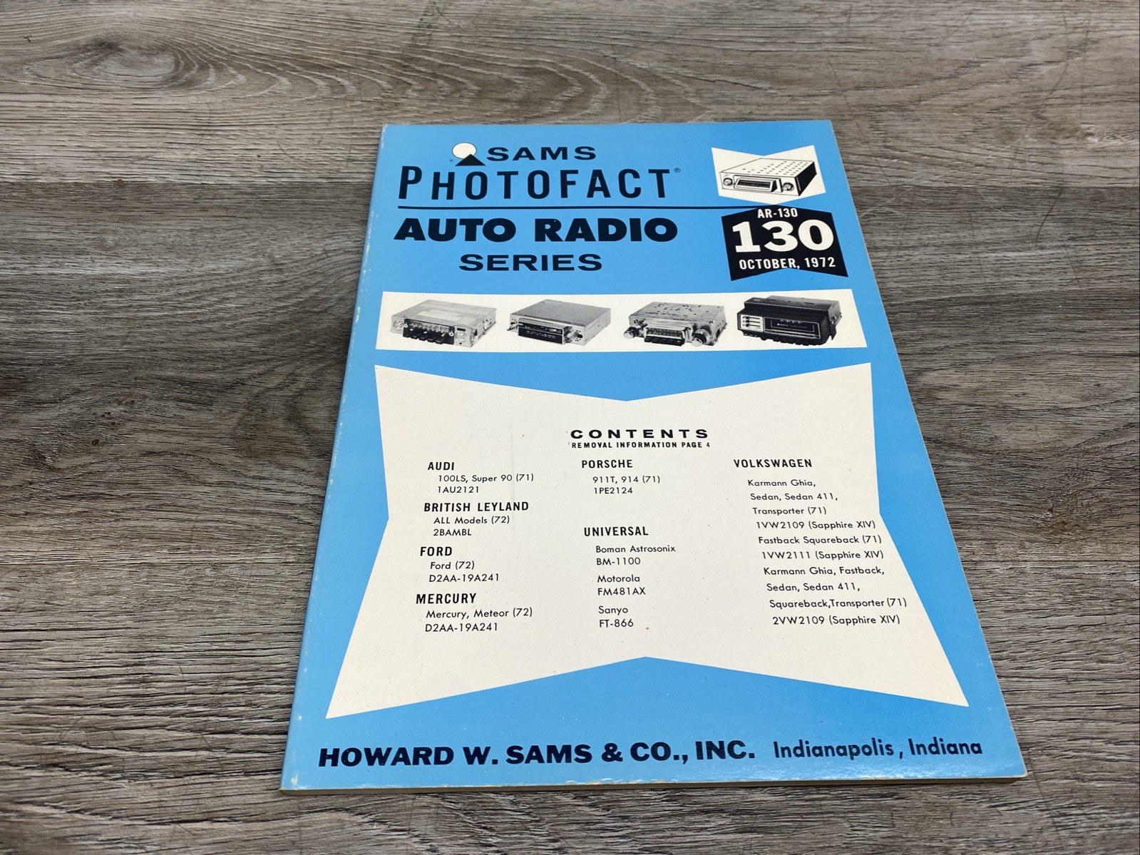 Sams Photofact Auto Radio Service Data Series Repair Magazine # AR-130