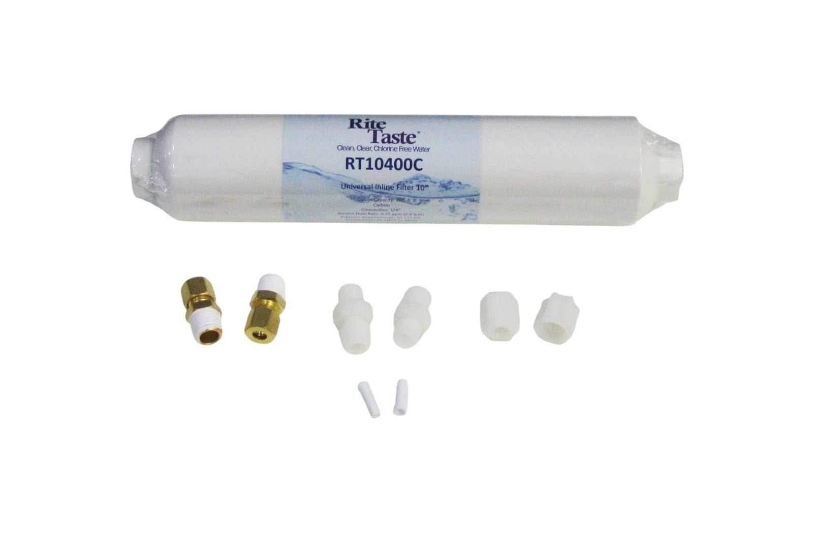 Rite Taste 10" Universal Inline Water Filter w/ 1/4" RT10400C