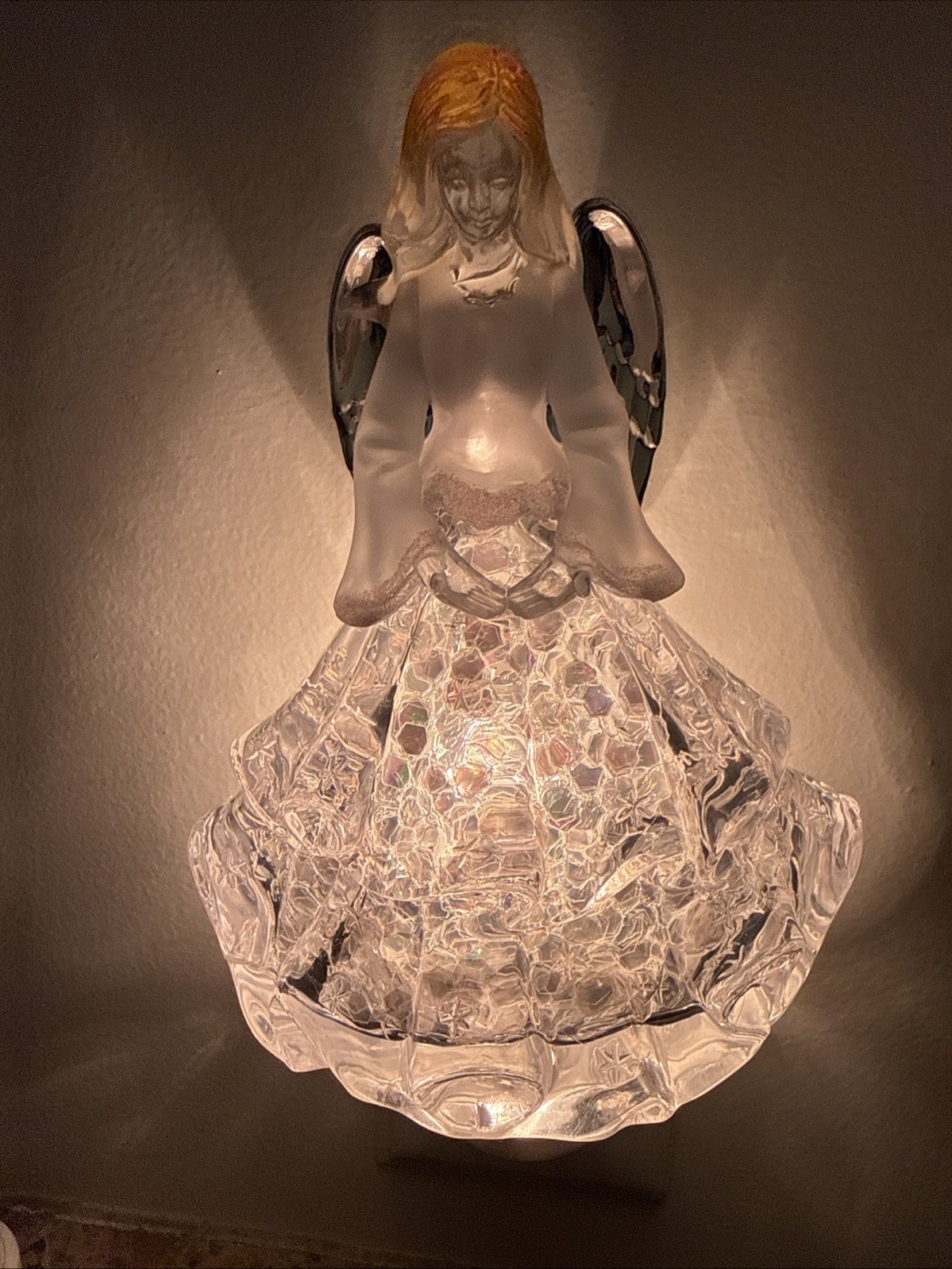 Acrylic Clear Angel Night Light Beautiful Christmas