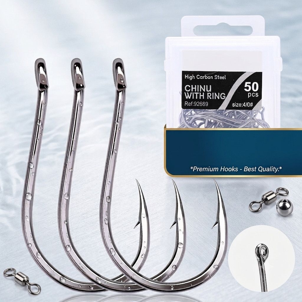 100pcs Circle Fishing Hooks 1# 1/0 5/0 Ultra Sharp Carbon Steel Octopus Offset