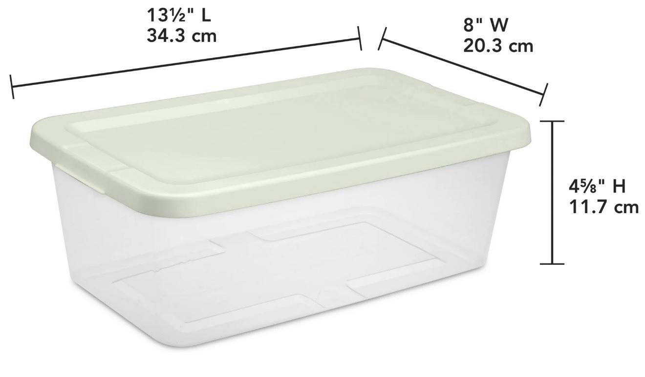 Sterilite Set of (10) 6 Quart Storage Boxes, Clear Plastic - New