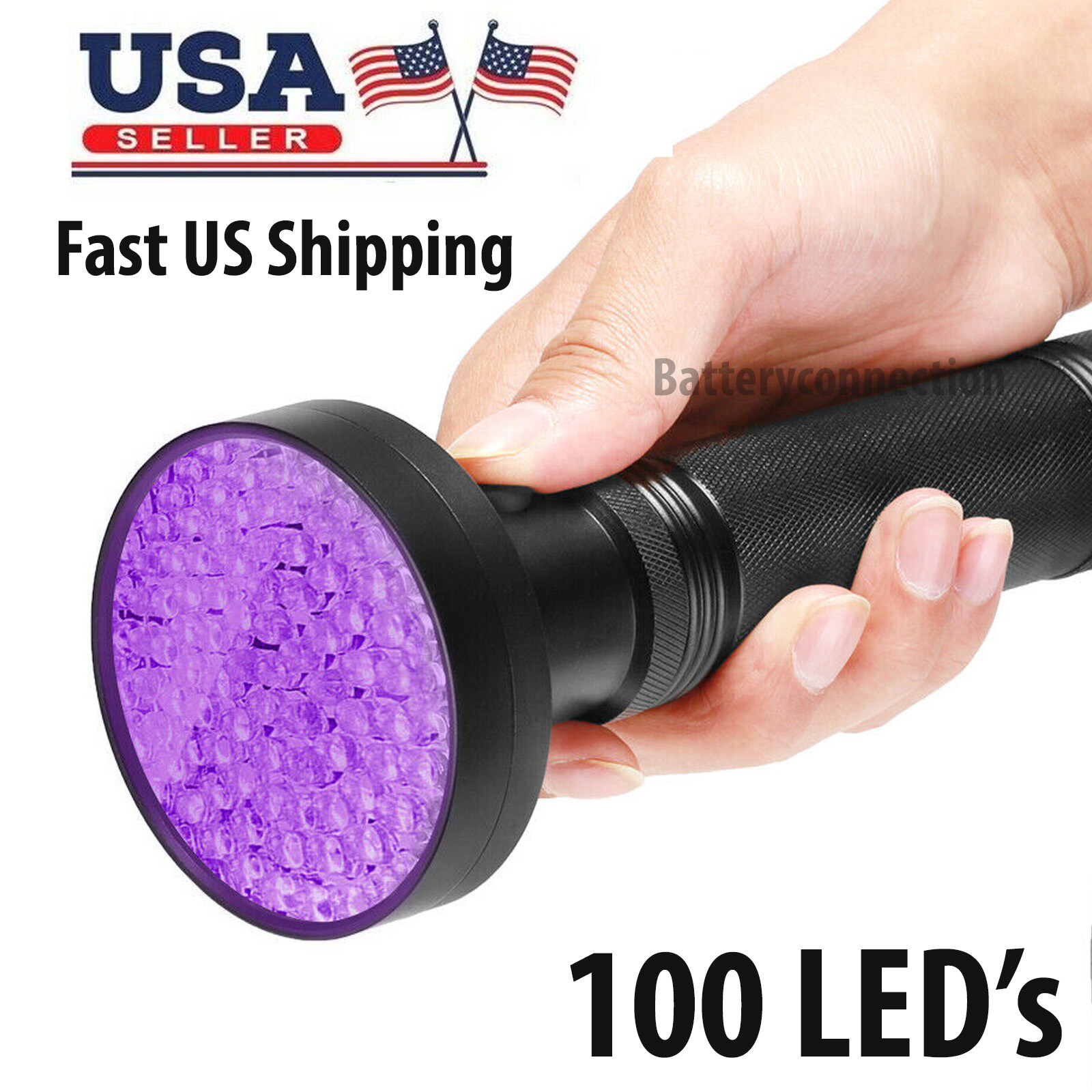 UV Ultra Violet 100 LED Flashlight Blacklight Light Inspection Lamp Torch 395NM