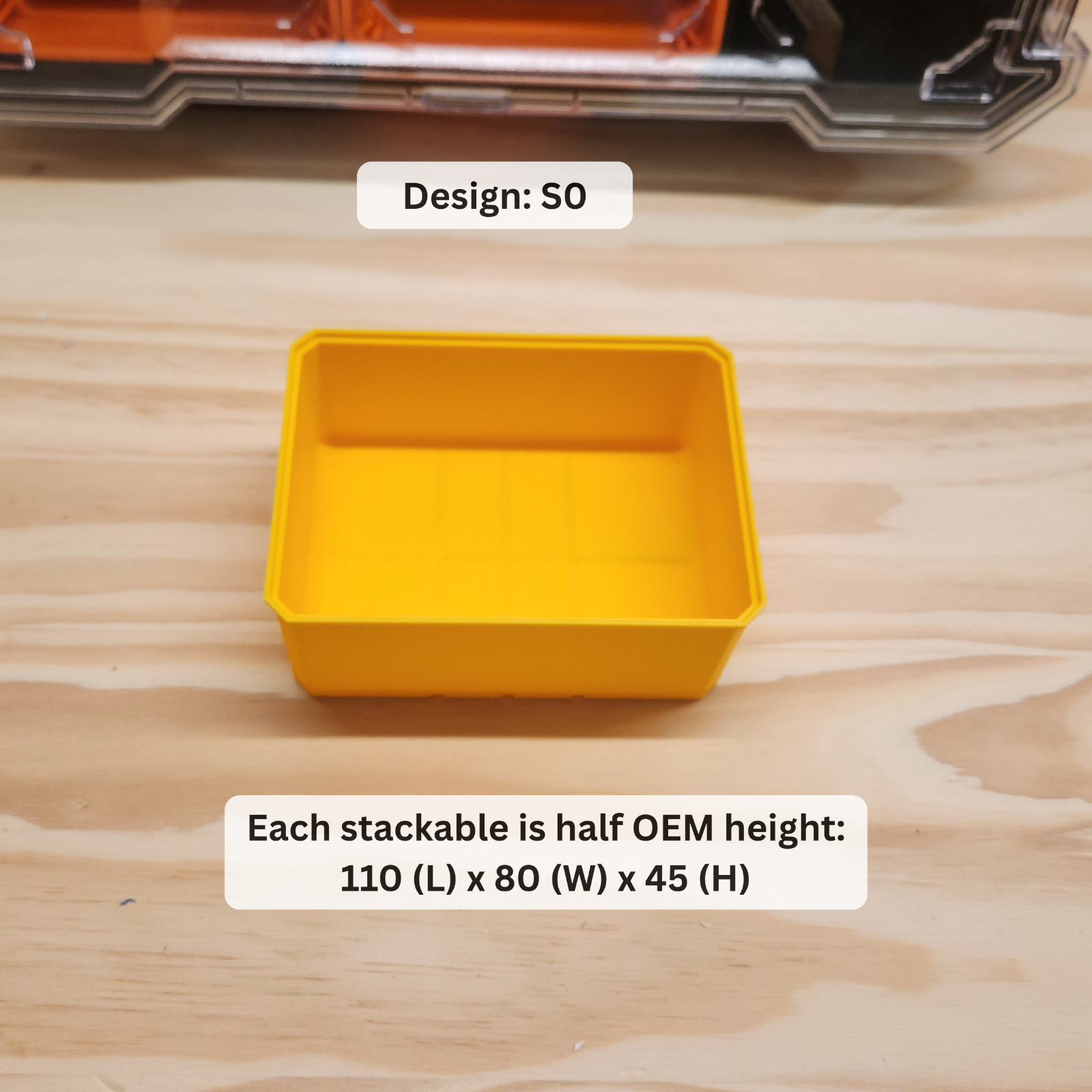 Orange Deep Organiser Stackable Bins – Precise Fit