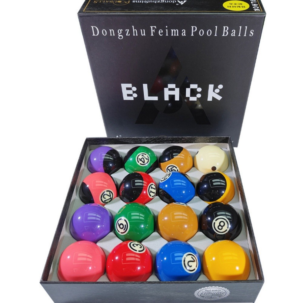 Dongzhu Black Phenolic Resin Billiard Pool Ball Set 2-1/4"(57.2mm) Standard Size