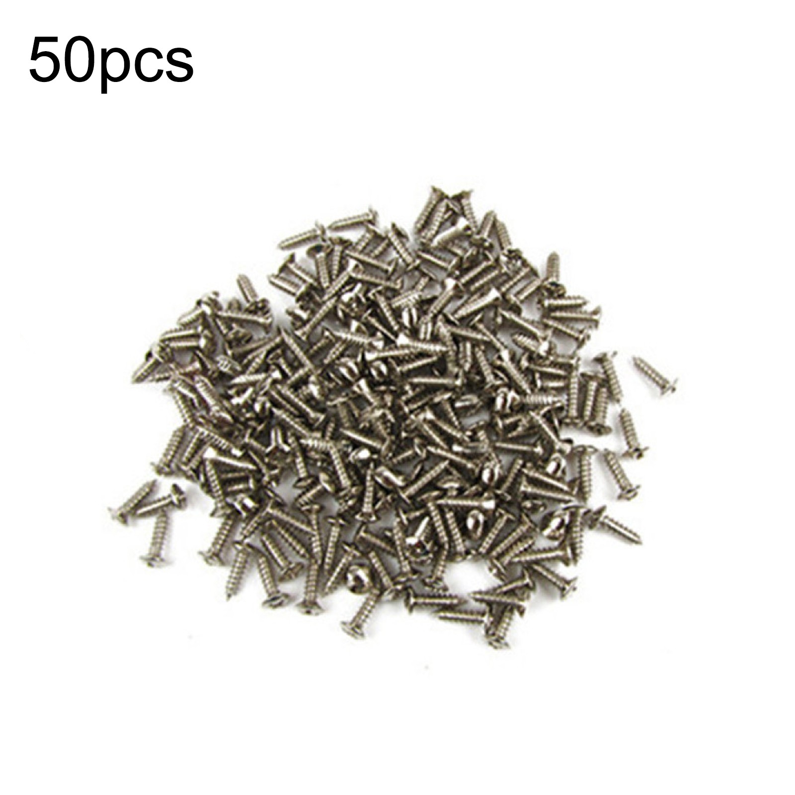 50Pcs/Set Silver Electric Guitar Bass Pickguard Screws For Fender Strat/Tele