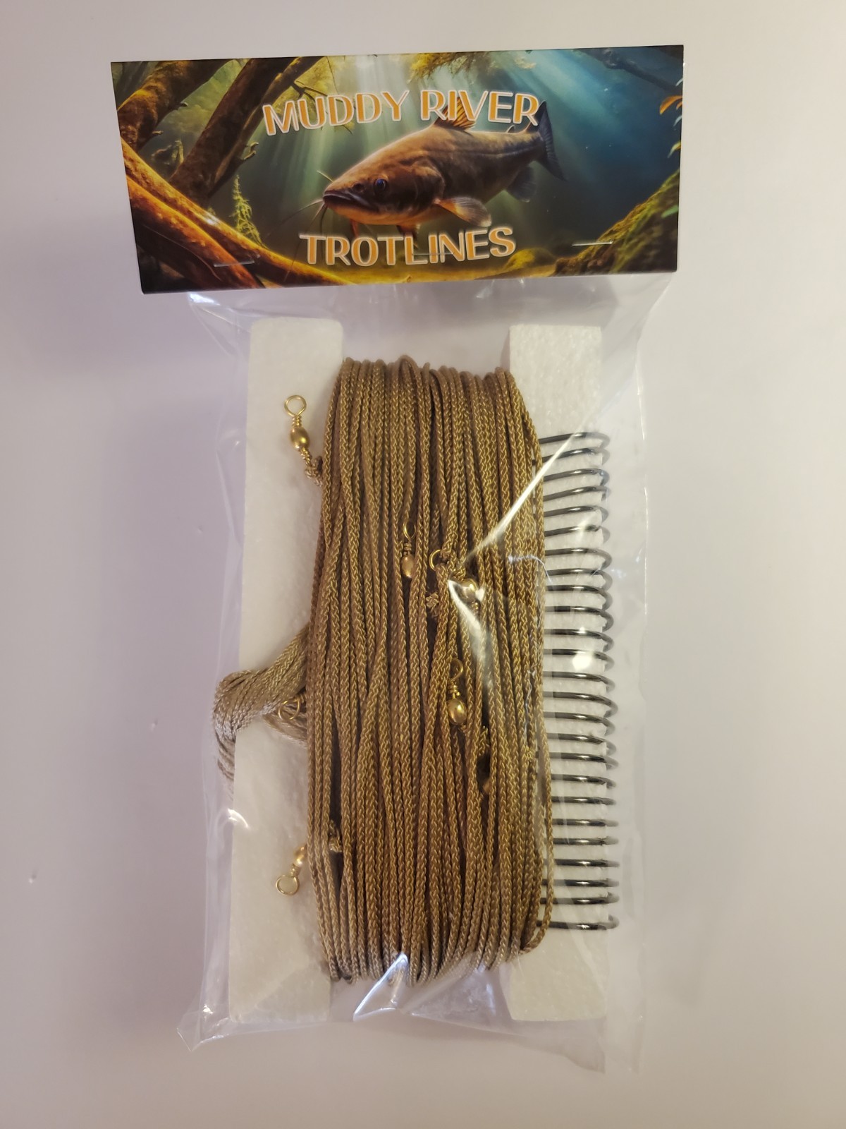 Muddy River Trotlines-MRTDG-150ft, Catfish Line w/25 Size 8/0 Gamakatsu Hooks