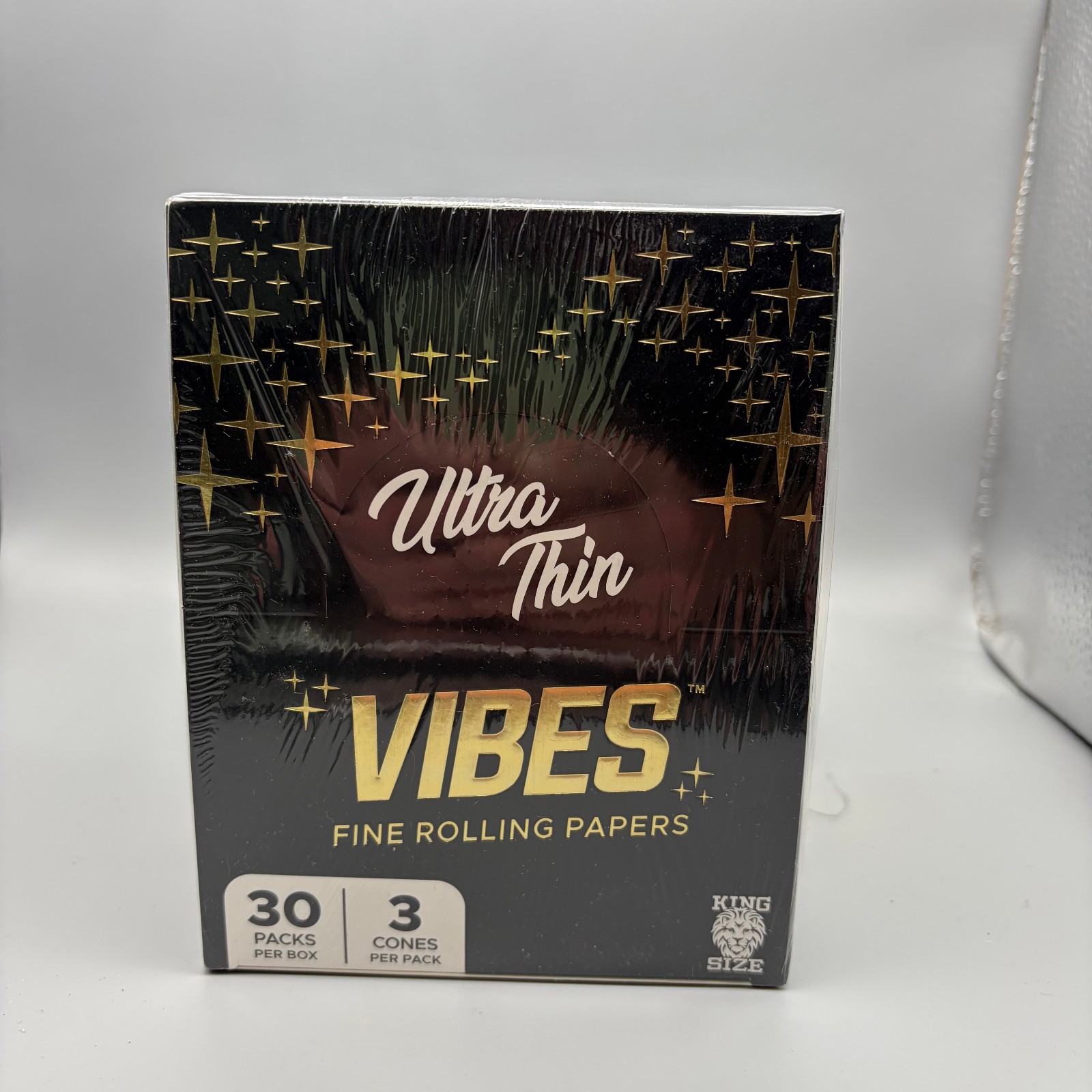 Vibes Rolling Papers Ultra Thin KS Cones 30ct Pks 3ct/Pack w/ Free Shipping