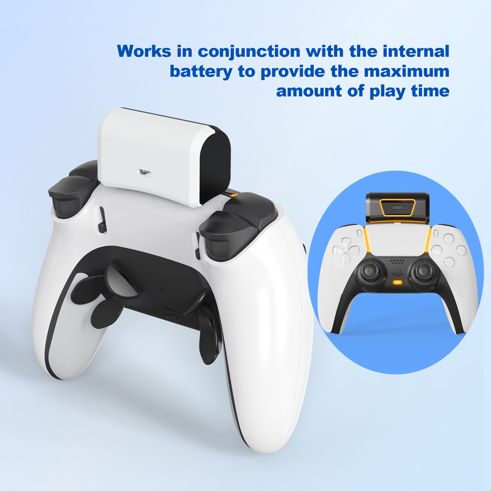 1900mAh Wireless Game Controller Charger Rechargeable Battery For PS5 Gamepad