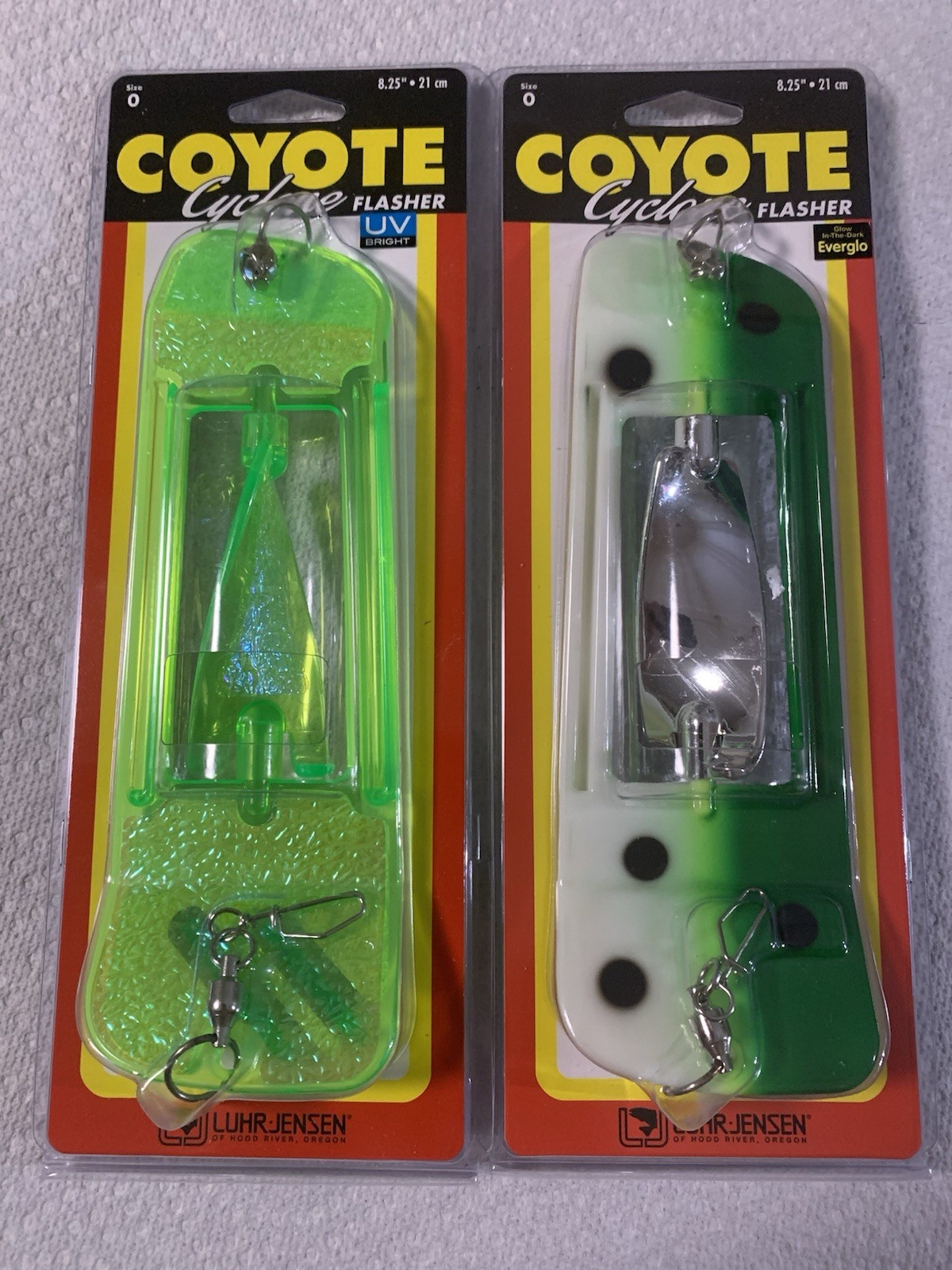 (LOT OF 2) LUHR JENSEN COYOTE CYCLONE FLASHER 8.25" MULTIPLE COLORS NIP