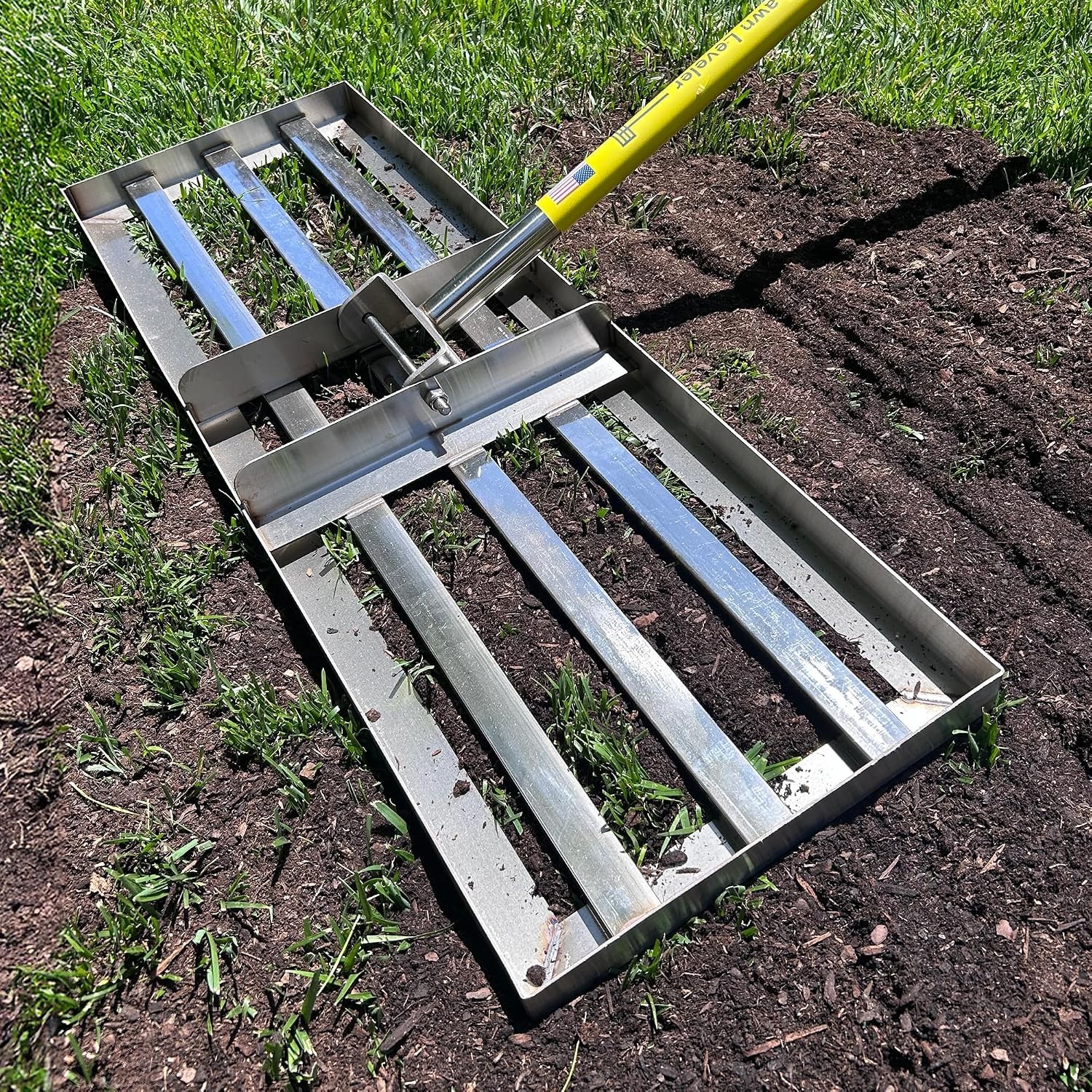 Rocklin™ Lawn Leveling Rake | Stainless Steel Surface Leveling Tool | Level Soil