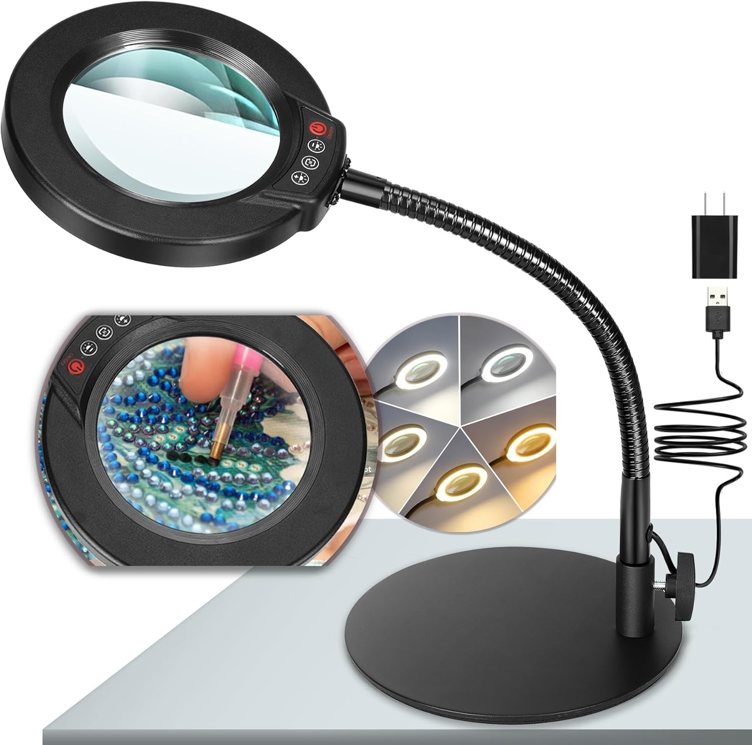 High-Definition 10X Magnifying Lamp: Space-Saving Design with Versatile Lighting