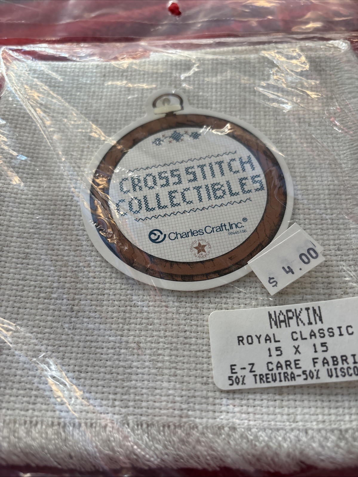 Charles Craft Ivory Napkin Size 15" x 15" Cross Stitch Fabric Royal Classic NIP