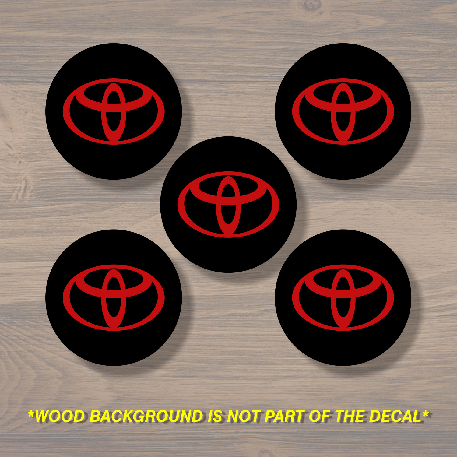 Toyota Wheel Center Cap Overlay x5, Decal Vinyl Sticker