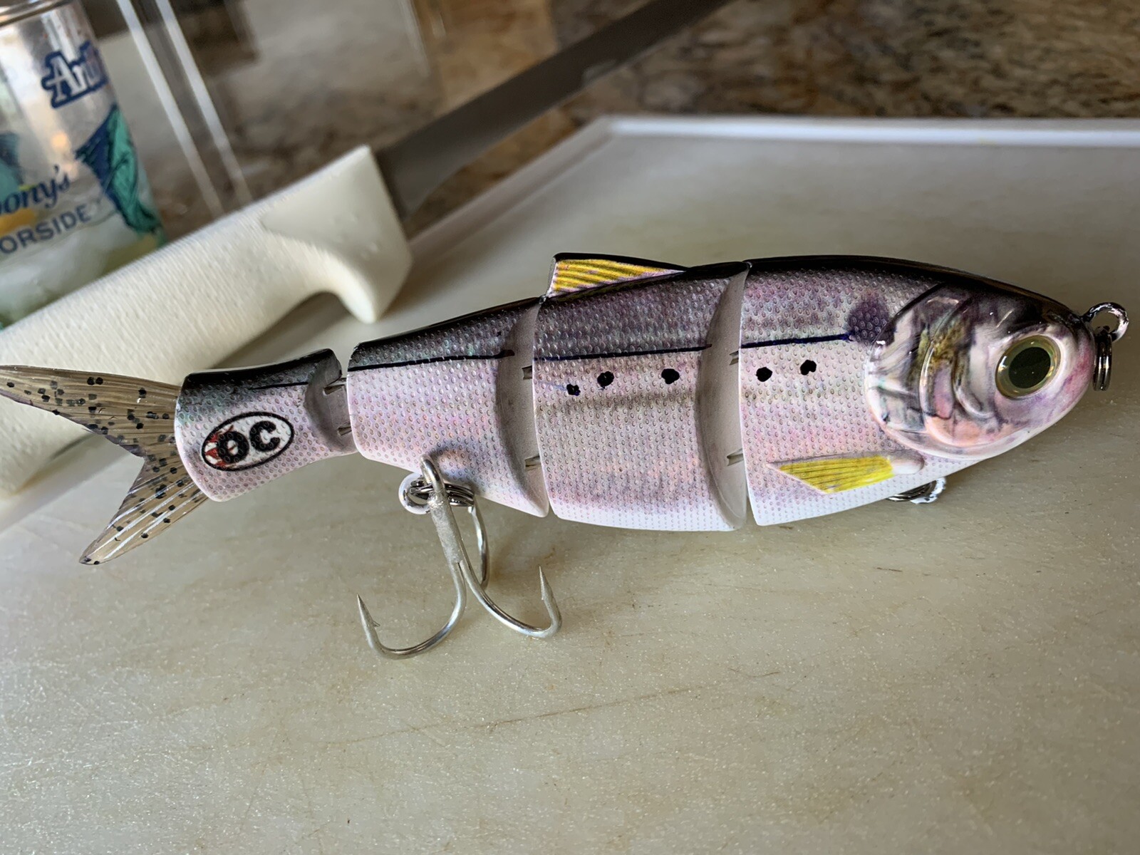 Pogie Lure SHAD Menhaden 2.30 oz. Orig. OC Swimbait White Bait 🔥BASS/Striper