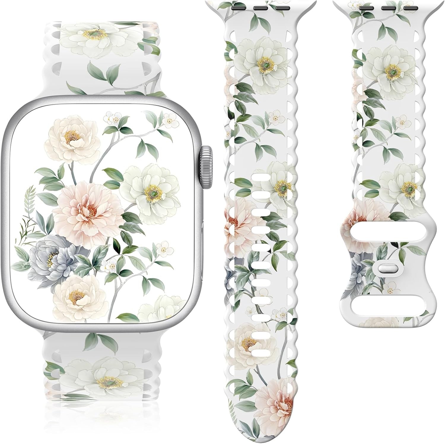 Floral Strap Compatible with Apple Watch Series 38mm 40mm 41mm 44mm