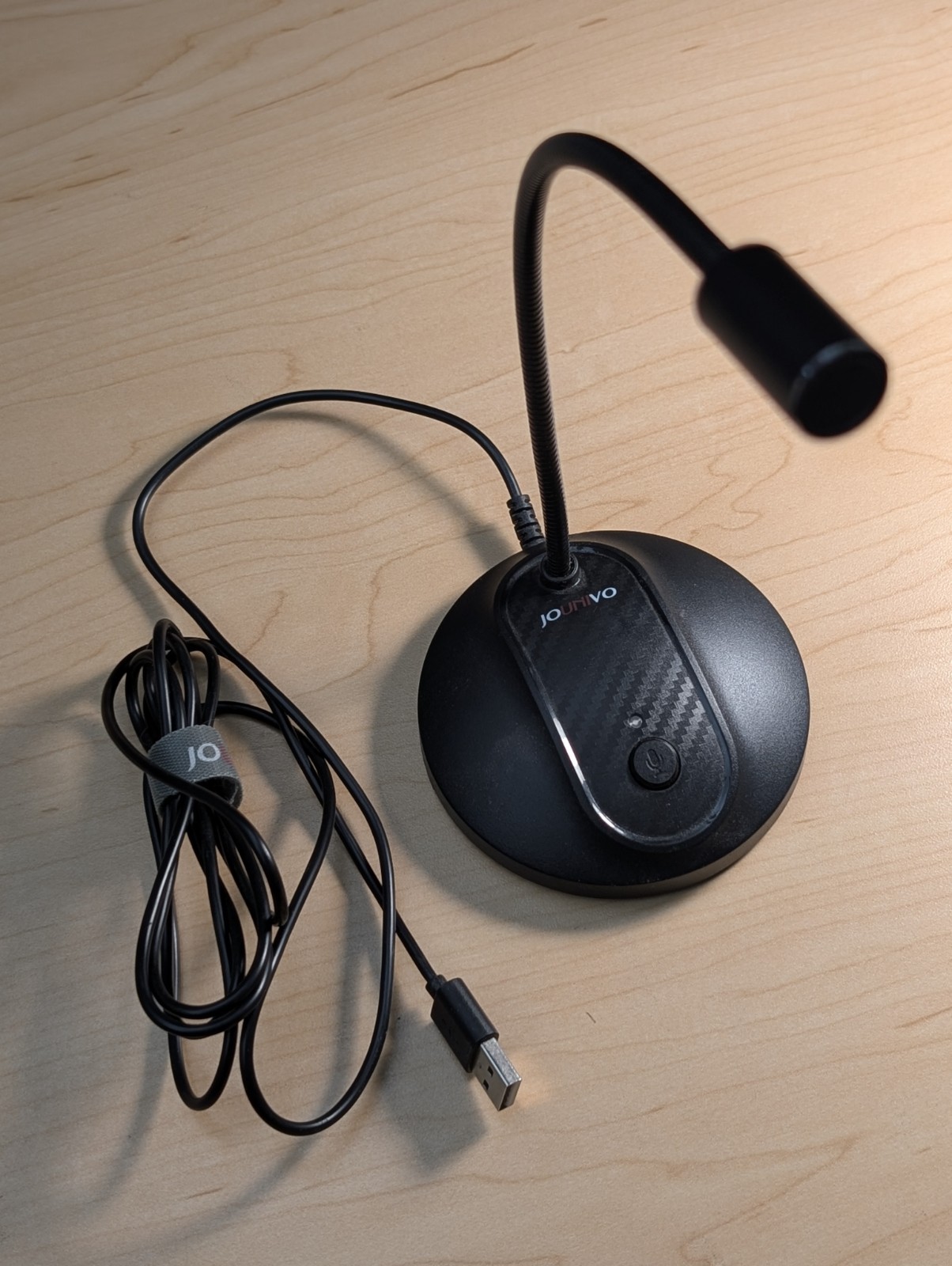 JOUNIVO USB Mic for Zoom/Teams/Dictation – Flexible Neck, One-Tap Mute