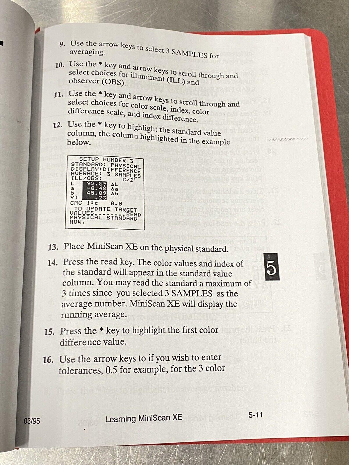 HunterLab MiniScan XE - Users Manual / Guide / Instructions
