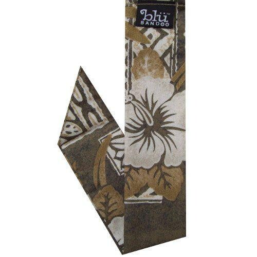 Blubandoo Cool Tie Scarf  with Water Activated Crystals - Tan Tiki