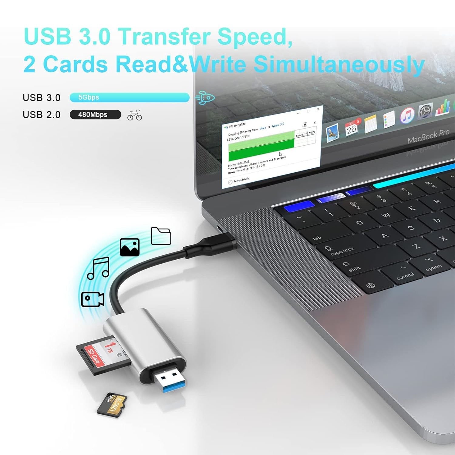 USB 3.0 High-Speed SD TF Multi-Memory Card Reader Adapter for PC Laptop Phone