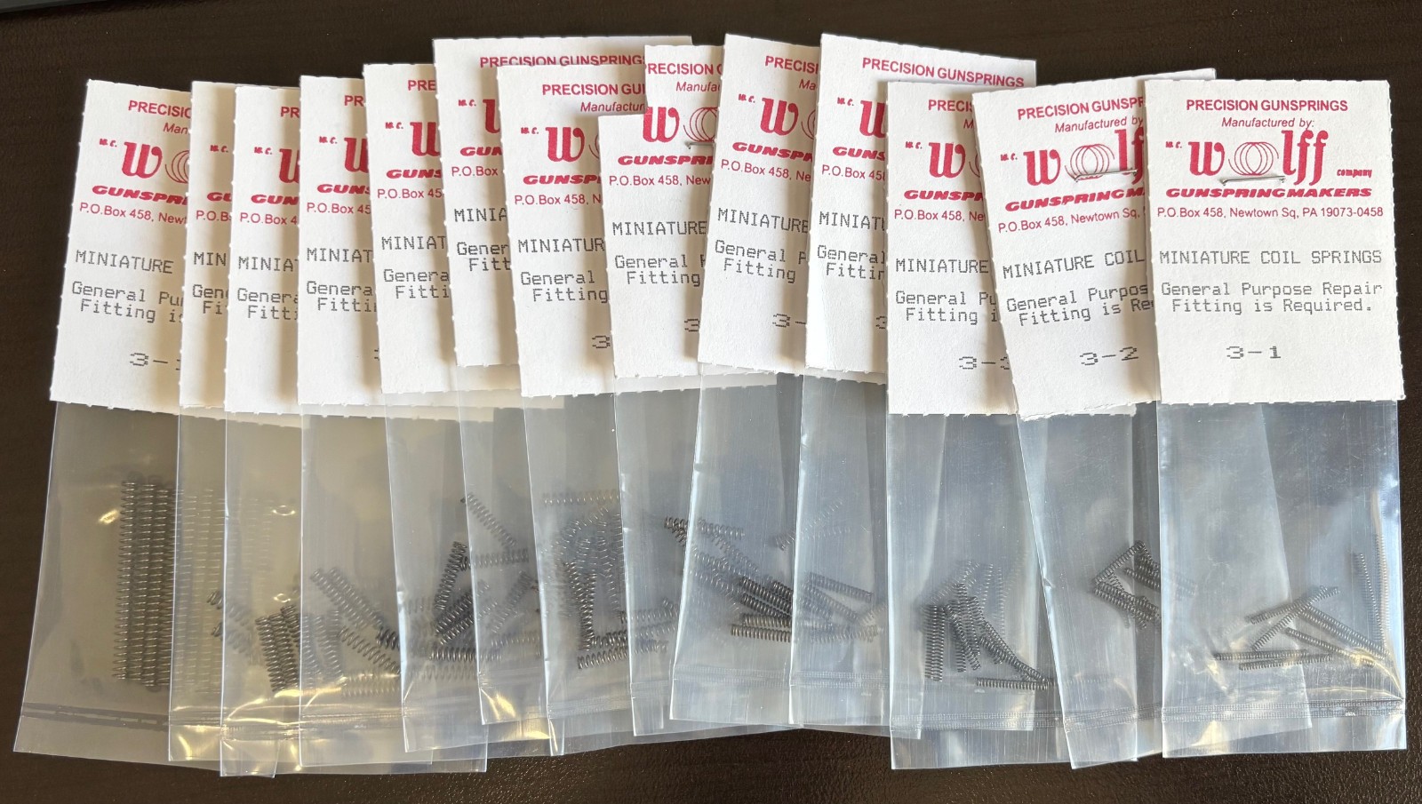 13 Packs of Wolff Precision Miniature Coil Springs Gunsmith General Purpose