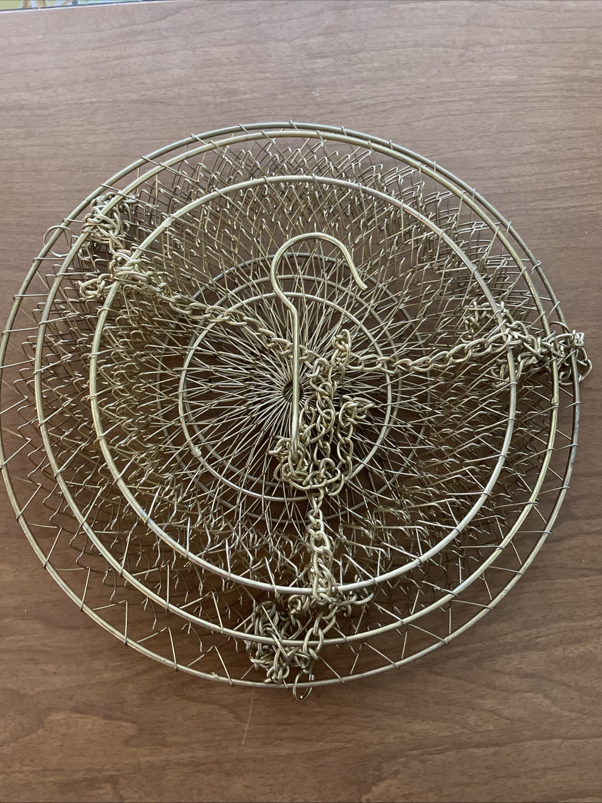 Vintage Gold 3 Tier Wire Hanging Kitchen Basket Fruit Vegetable Organizer