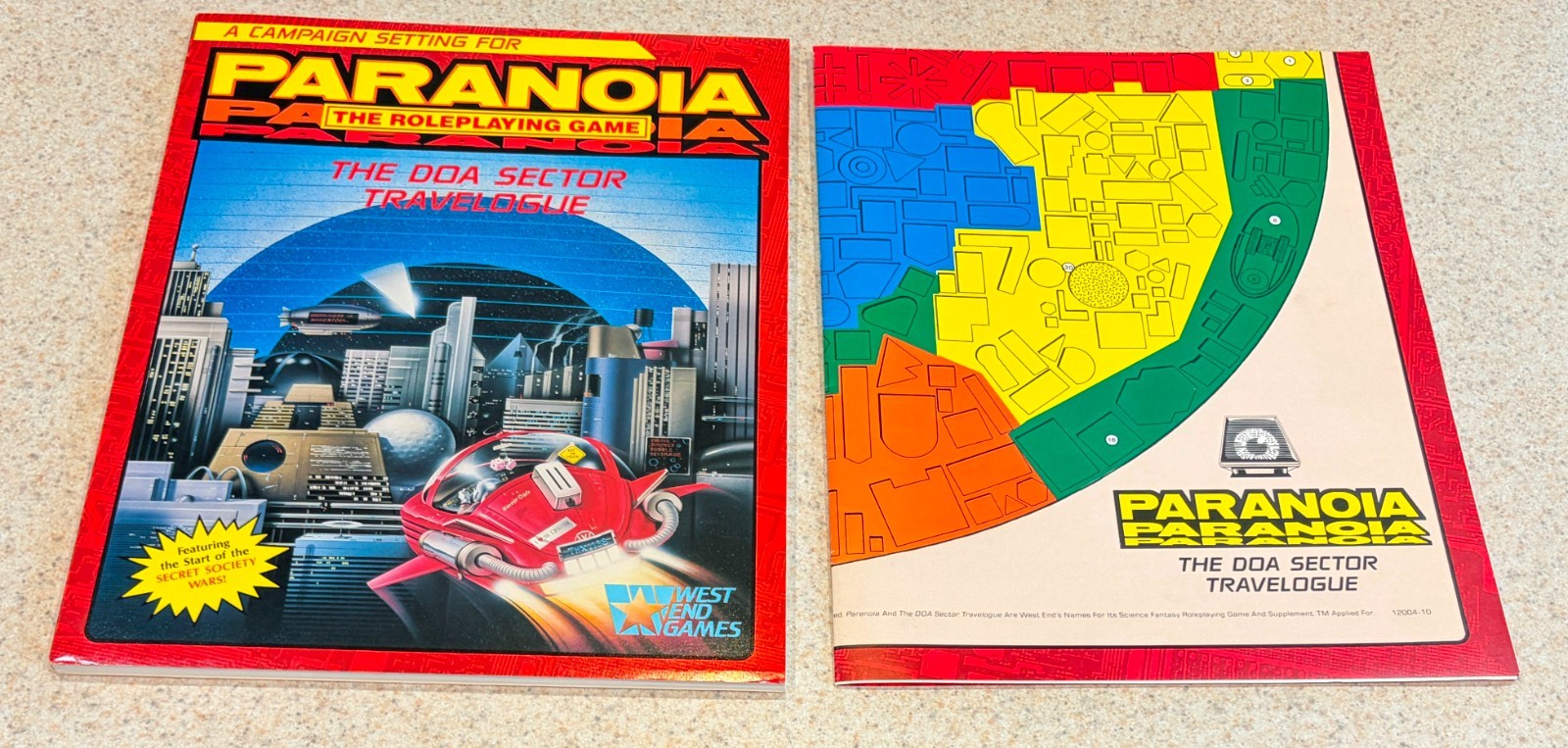 PARANOID Science Fiction RPG (West End 1989) -- DOA Sector Module -- With Map