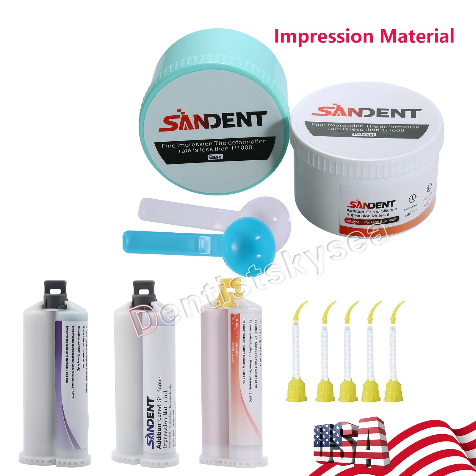 SANDENT Dental Impression Material Silicone Putty Medium/Heavy/Light Body Fast