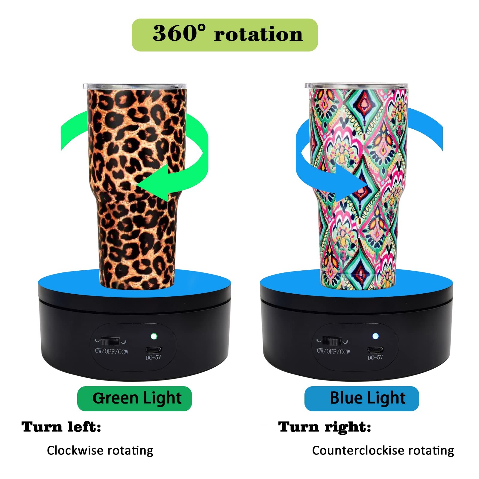 YVV Motorized Rotating Display Stand,Turner Cup Platform for Epoxy Black