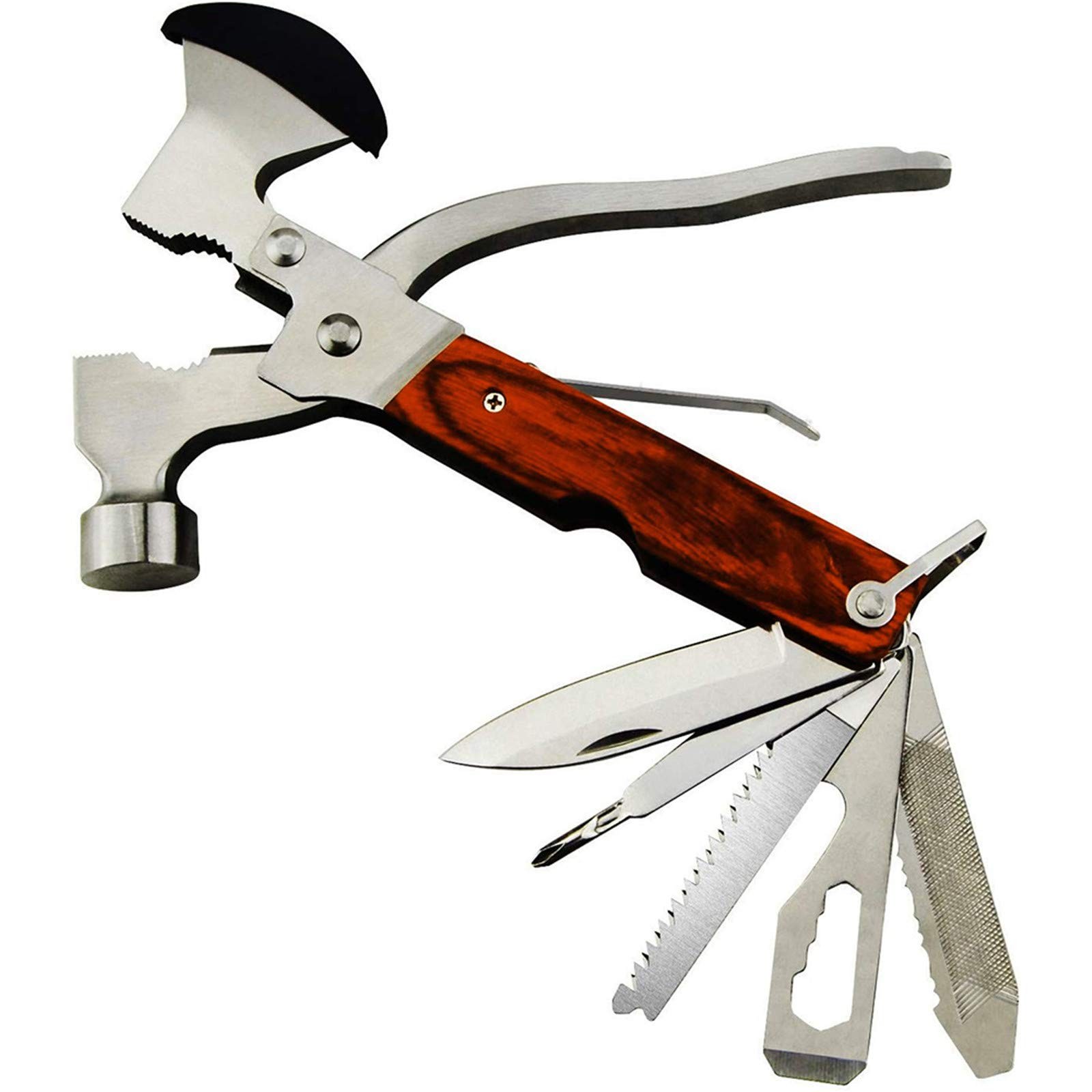 18-in-1 Multitool Camping Axe Hammer, Multi Tool with Plier, Knife