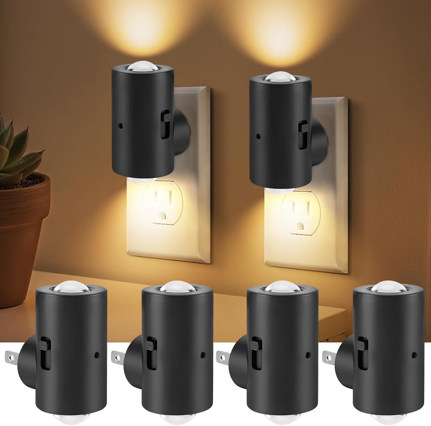 TSEXES LED Night Lights Plug into Wall,Dimmable Plug in Night Light, Dusk to Daw