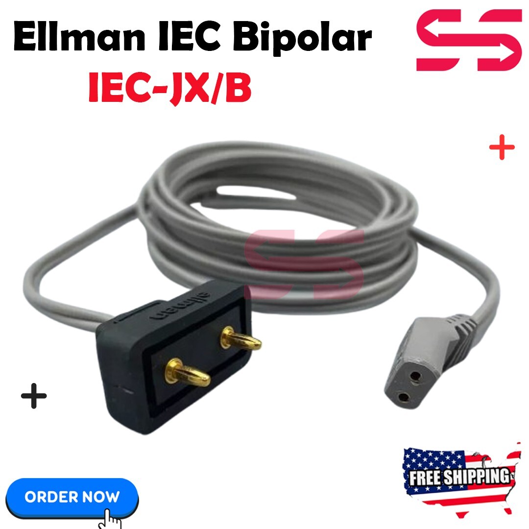 Ellman IEC-Bipolar Cord IEC-JX/B Silicone Wire Reusable Cable CE Bipolar Cable