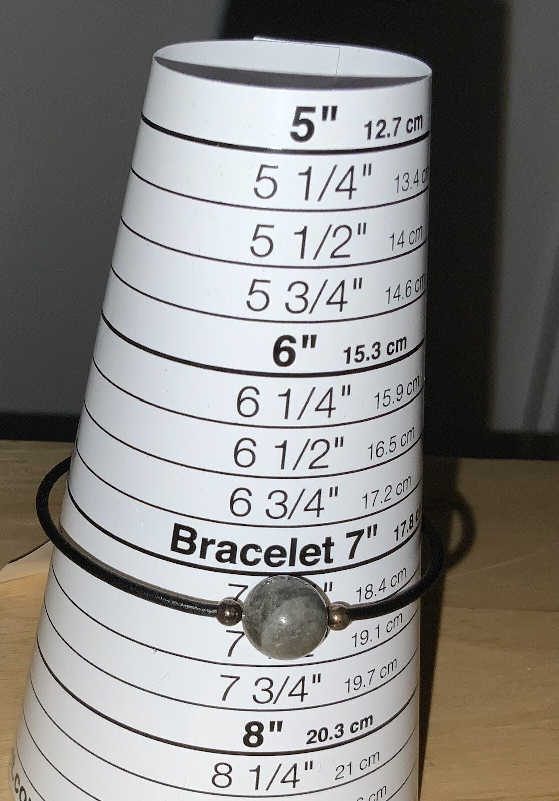 Labradorite Ball Bead, Cord Bracelet