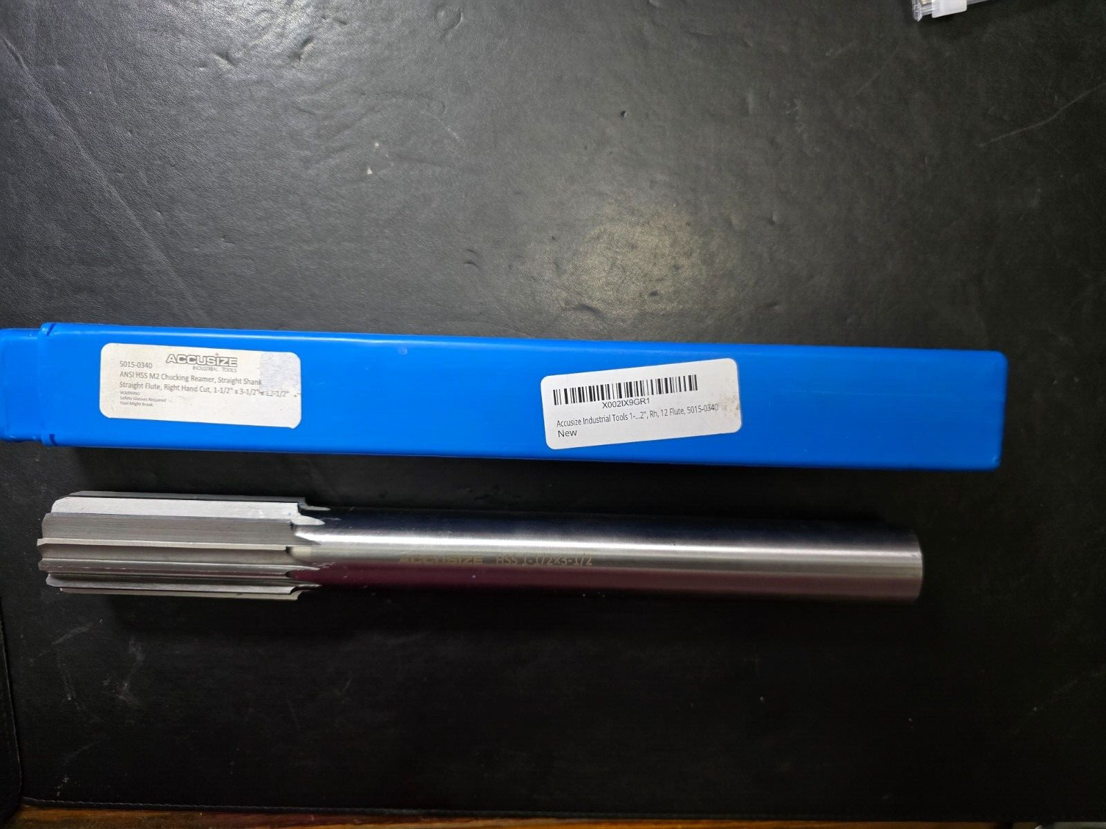 1-1/2" 12 Flute HSS Chucking Reamer Straight Shank Straight Flute, #5015-0340