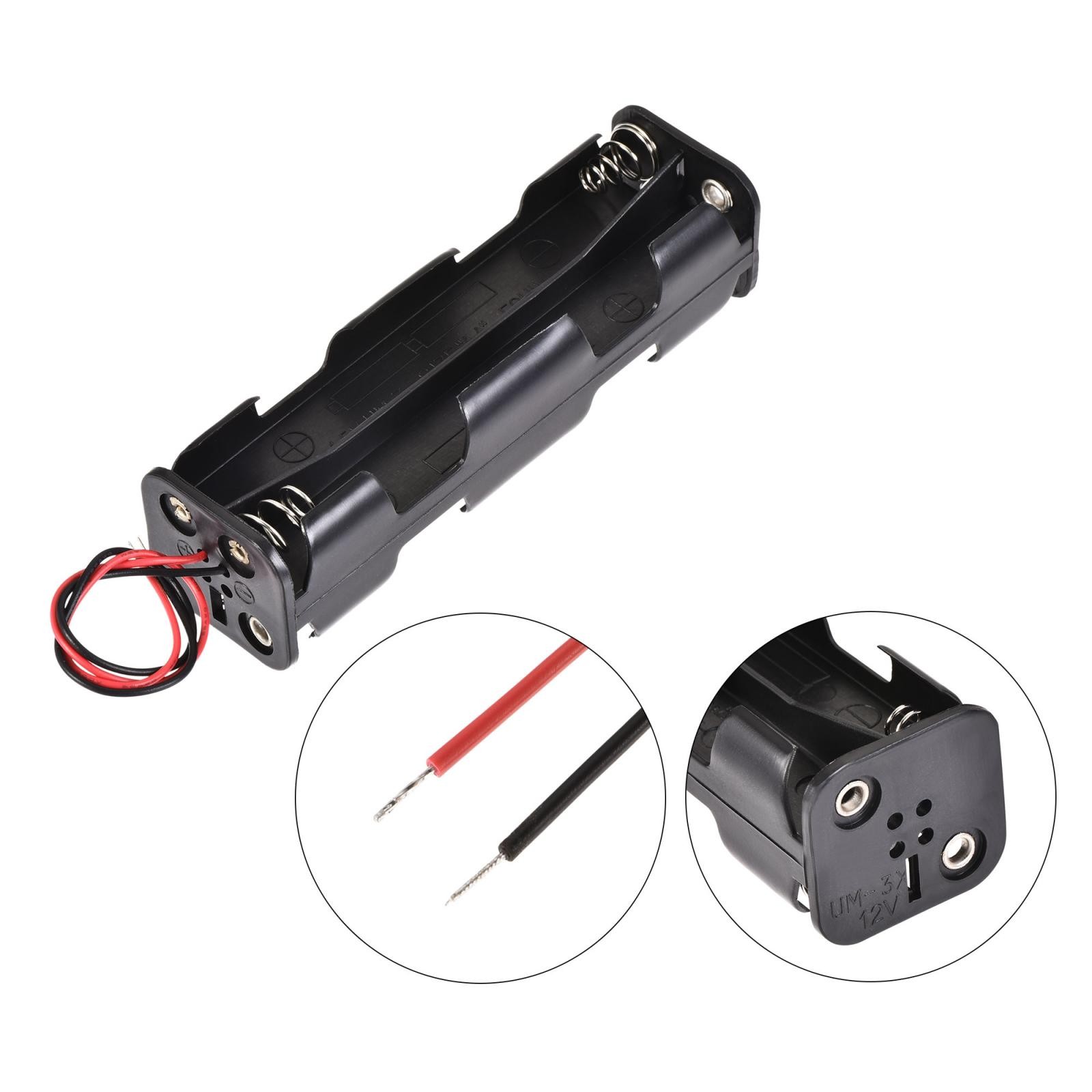 Battery Case Storage Box 8 Slots x 1.5V 2-Wire Lead for 8 x AA Battery