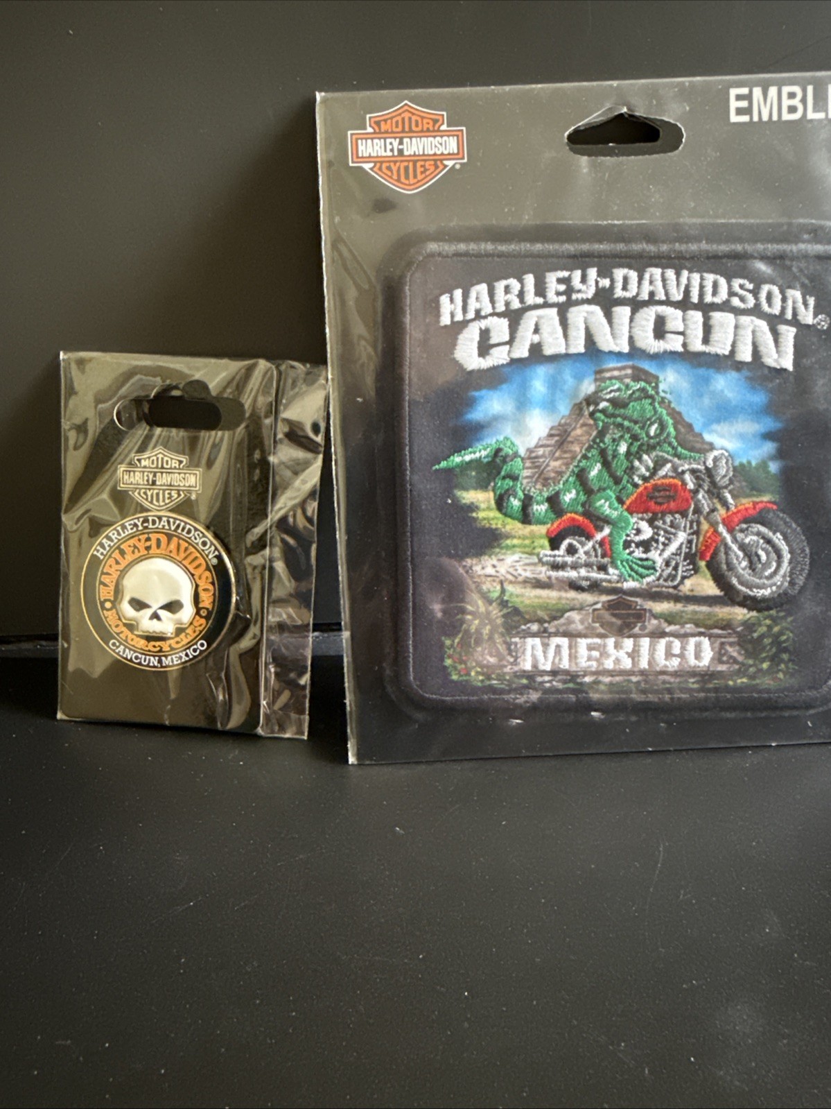Harley Davidson Willie G Pin And Patch Cancun Mexico