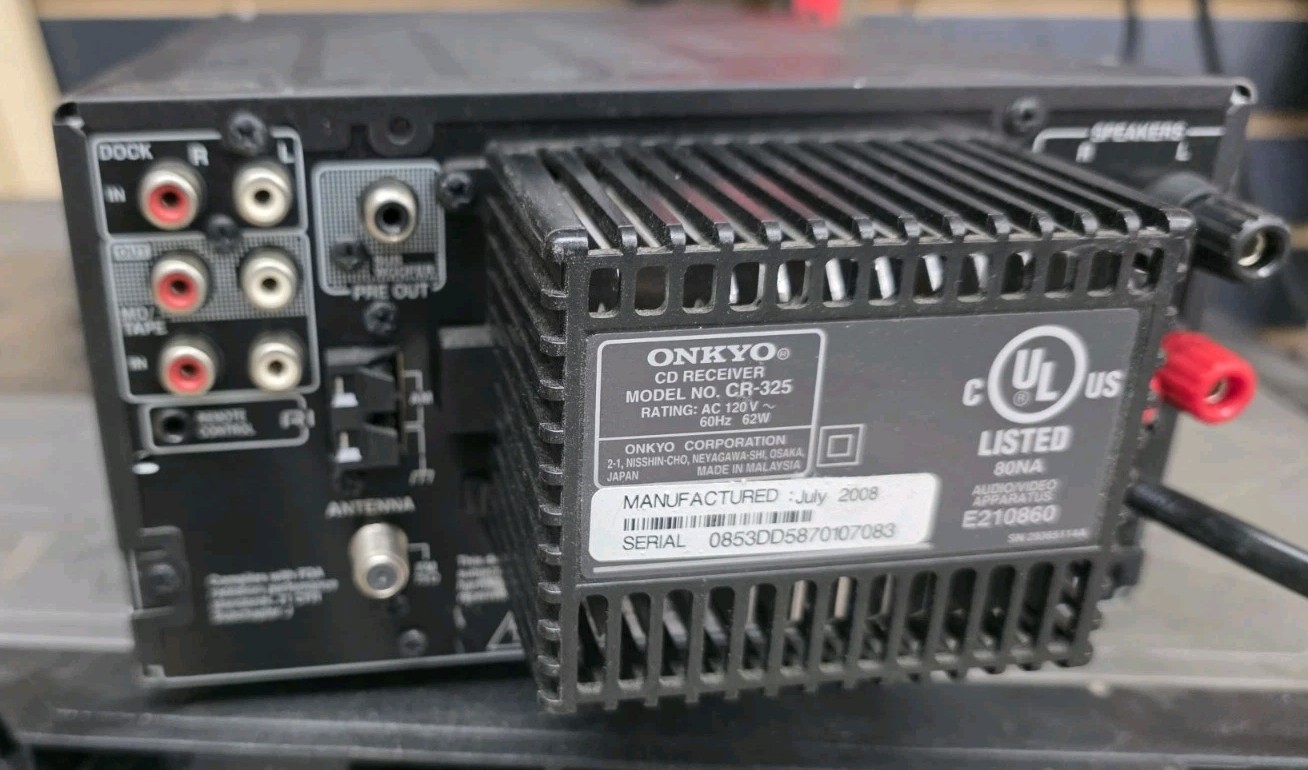 Onkyo CR-325 CD Receiver - Tested and Works No Remote