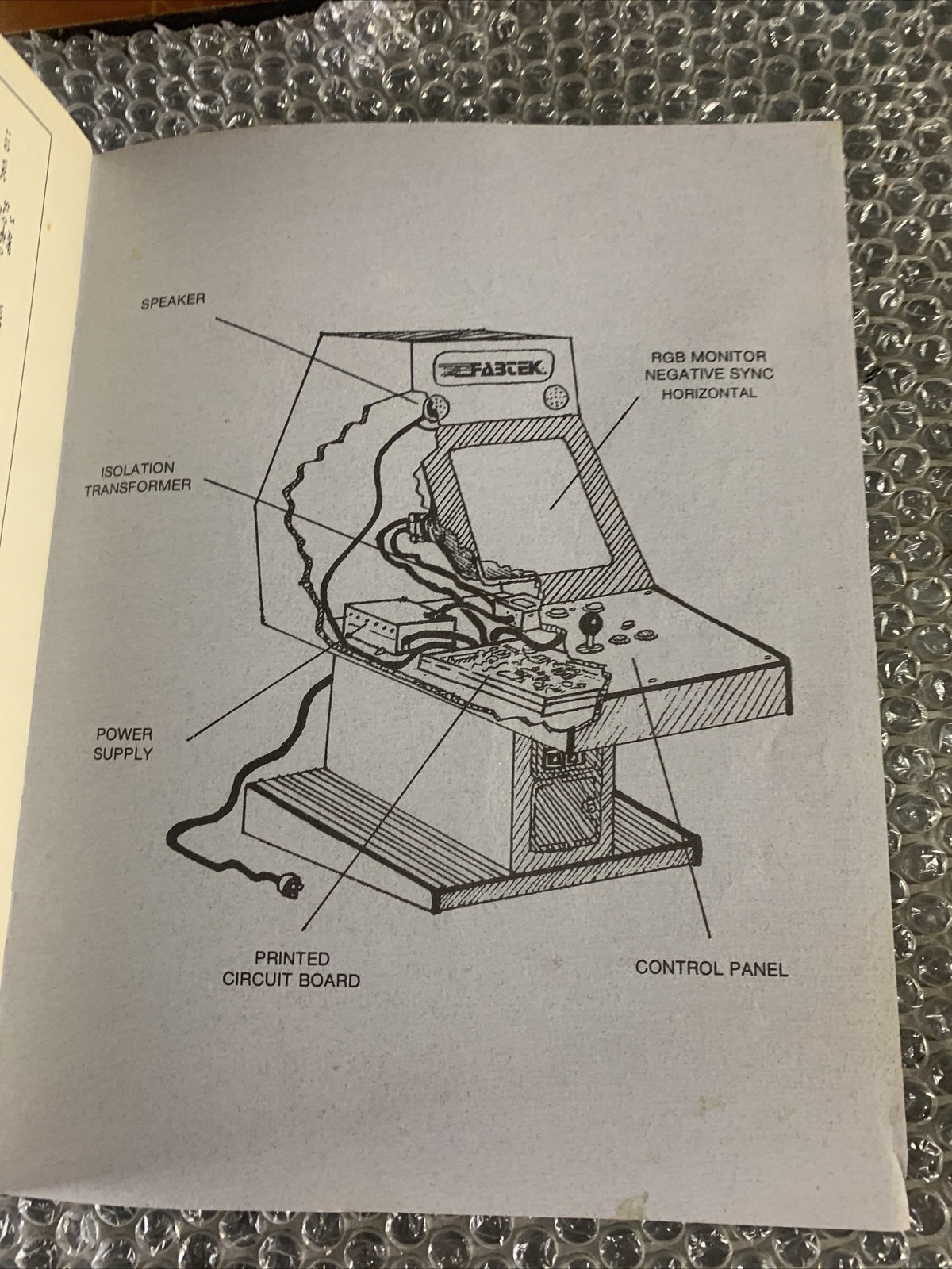 Original TOKI FABTEK arcade Video game manual