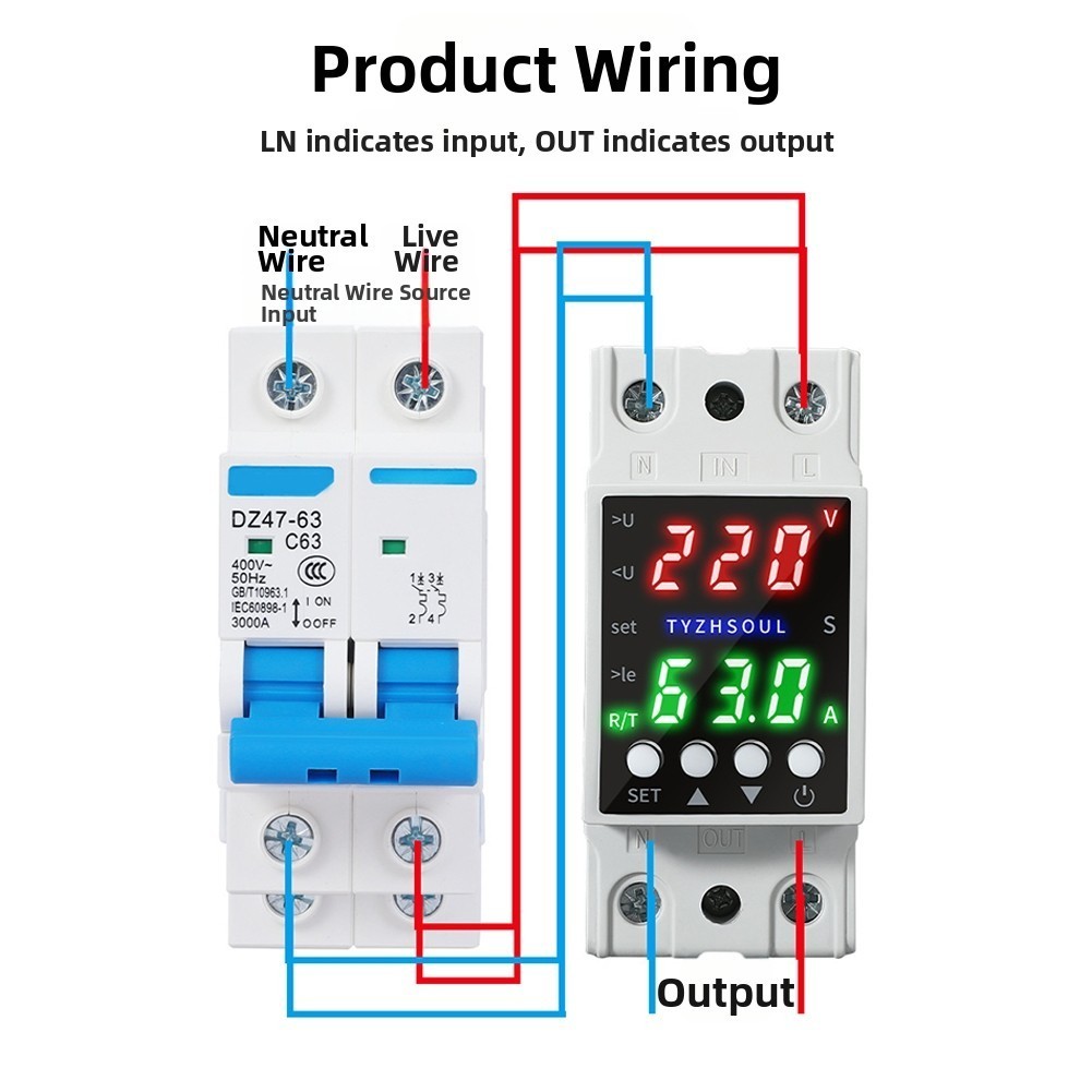 Voltage Protector Smart Device Dual Display LCD Over Under for current Control