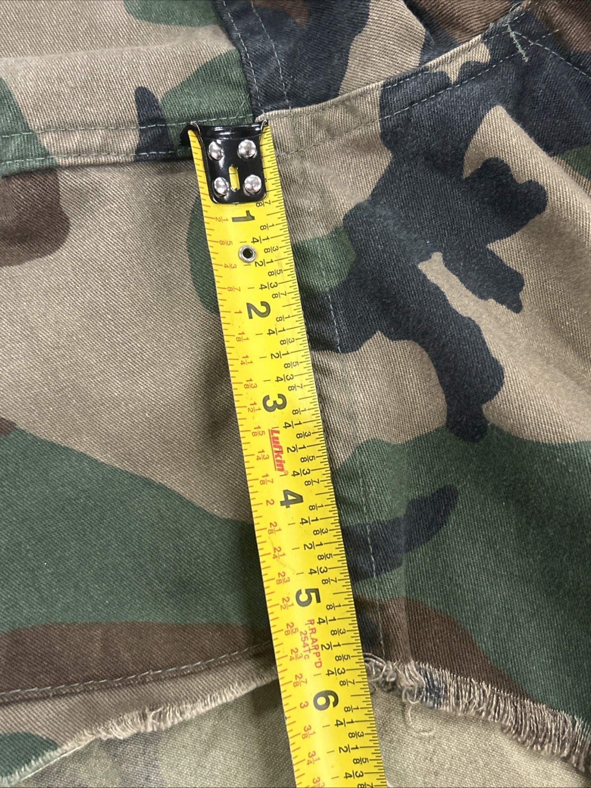 Cropped Propper Shorts Woodland Camouflage Camo Button Fly 31” Waist 6” Inseam
