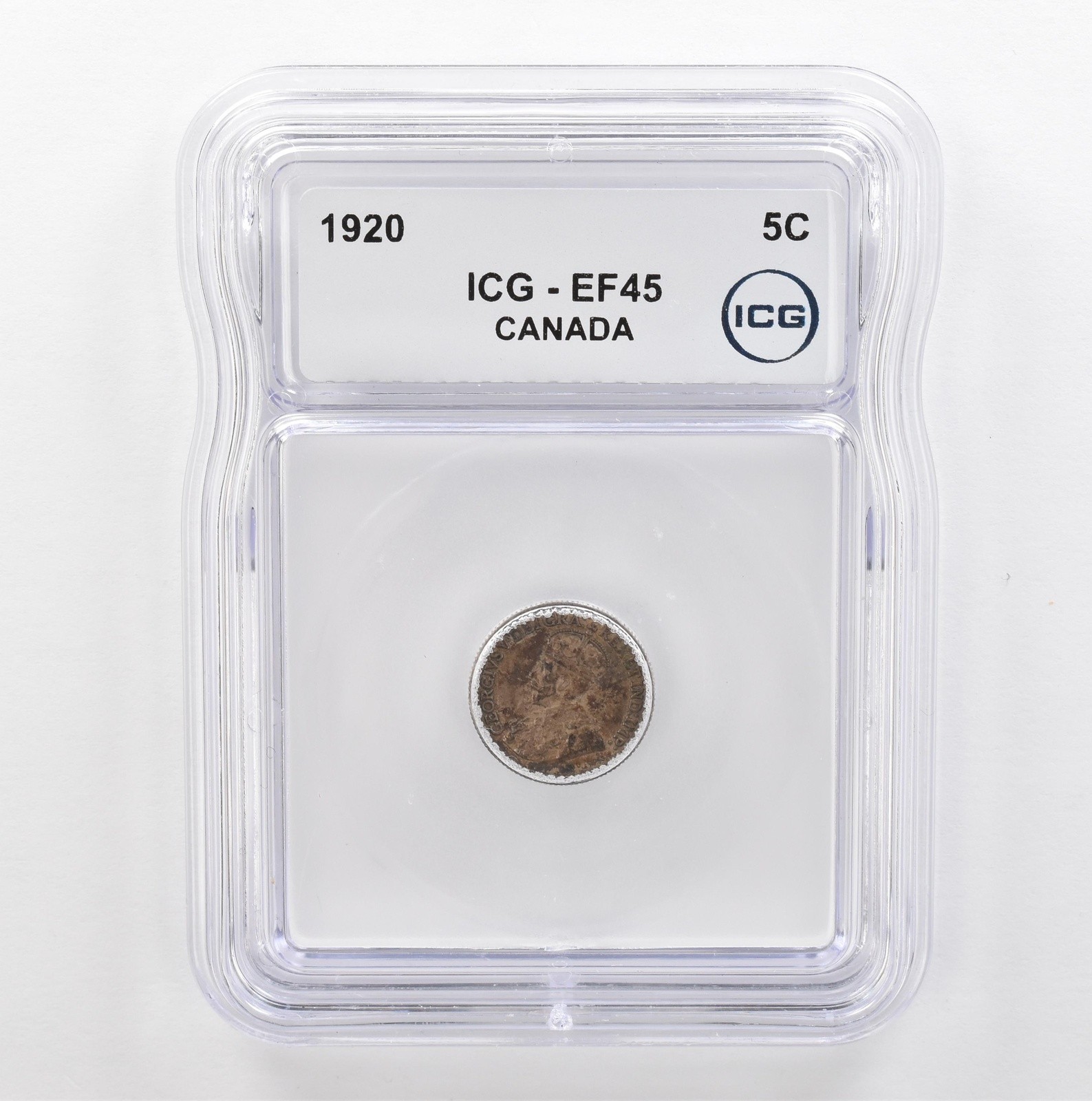 1920 Canada 5 Cents EF45 ICG Beautiful Tone *5347