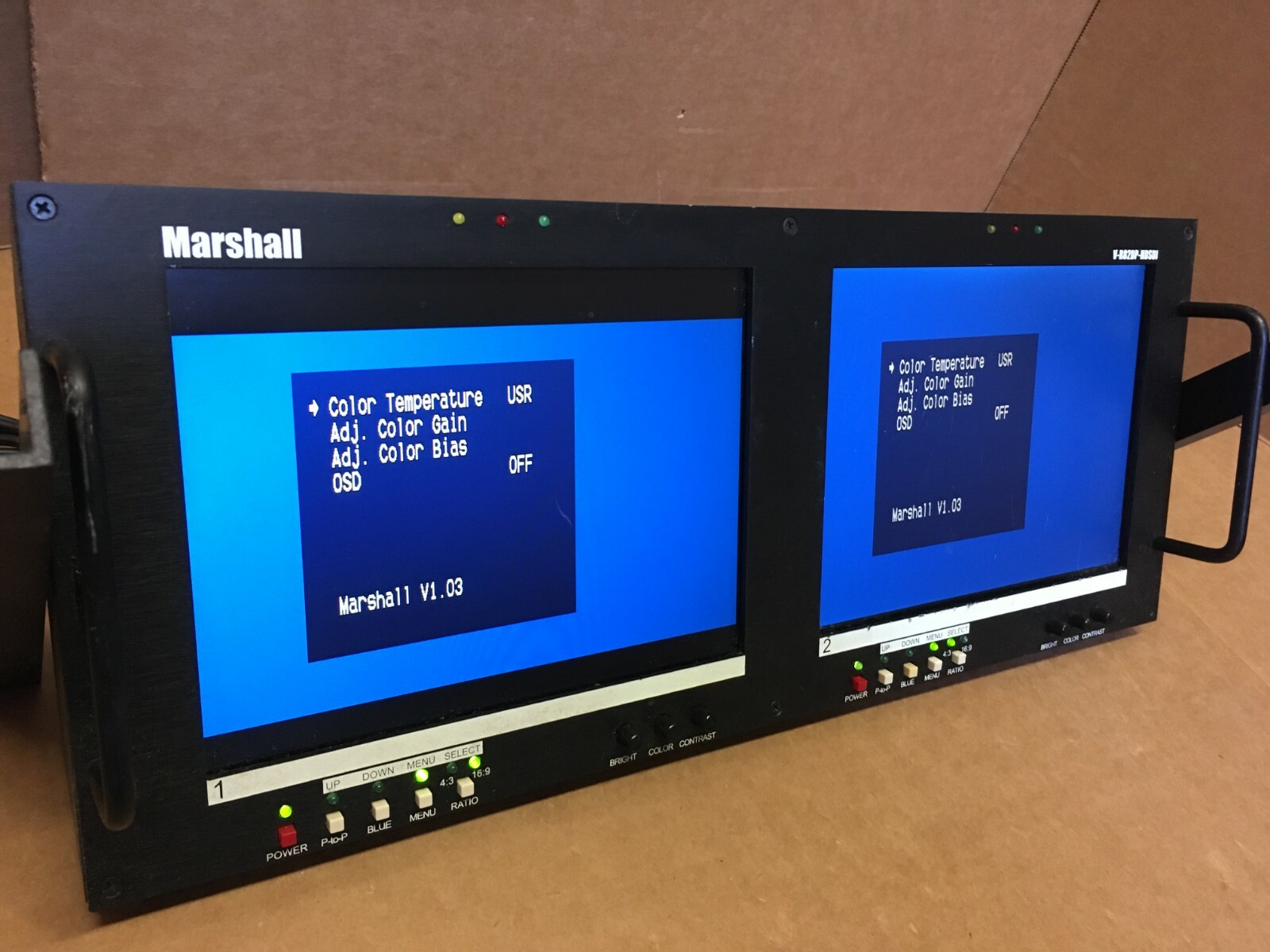 Marshall V-R82DP-HDSDI Dual Professional 8.4"LCD Screen Monitors Rack Mountable