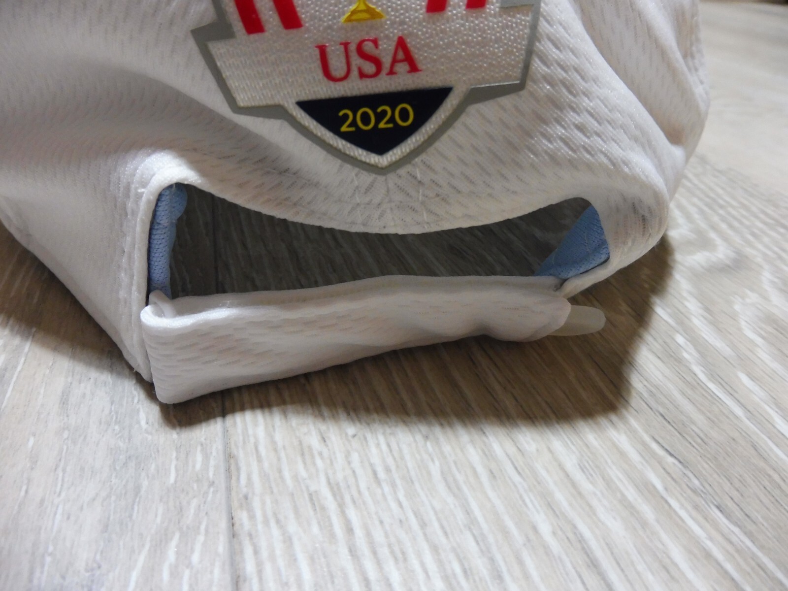USA 2020 RYDER CUP HAT MENS ADJUSTABLE TEAM ISSUED WHITE NEW ERA GOLF POLYESTER