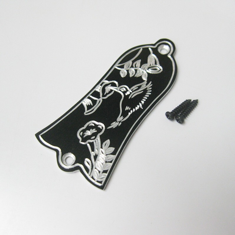 Handmade Hummingbird flower aluminum truss rod cover fit Gibson guitars gib-AB22