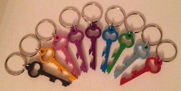 3 X Key Key-ring & Bottle Opener & POP-TOP can /keychain , different color