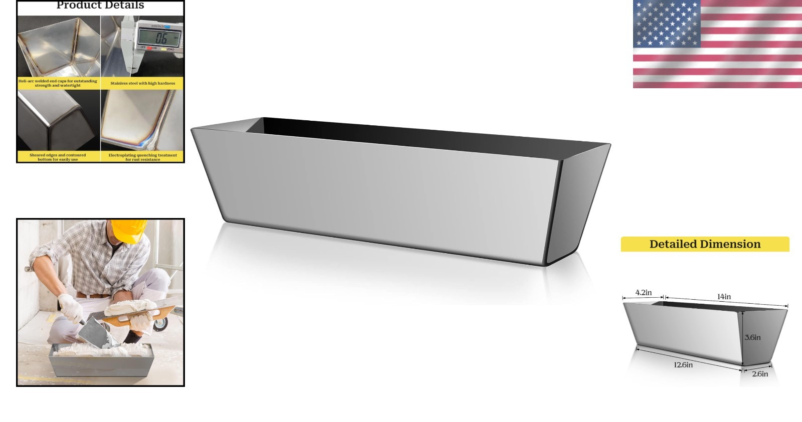Watertight Mud Pan Tray 12” Stainless