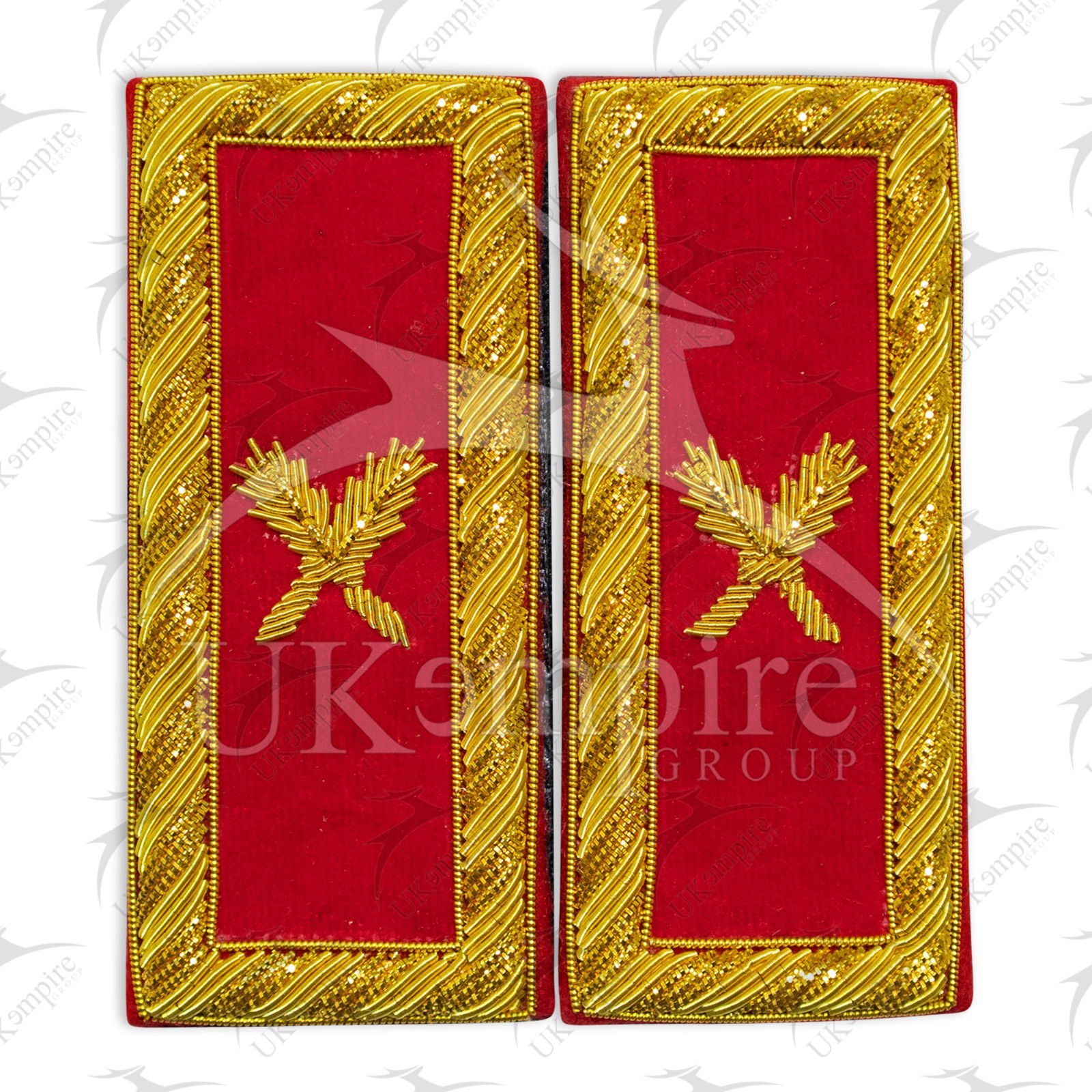 Masonic Knight Templar Grand Secretary Shoulder Boards – Hand EMB Small