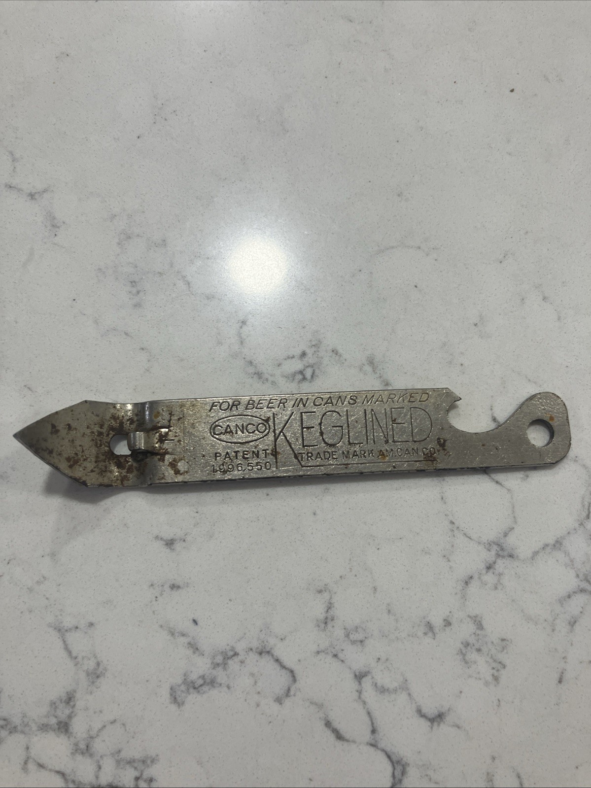 Canco Keglined Pabst Advertising Beer Can Opener Vintage