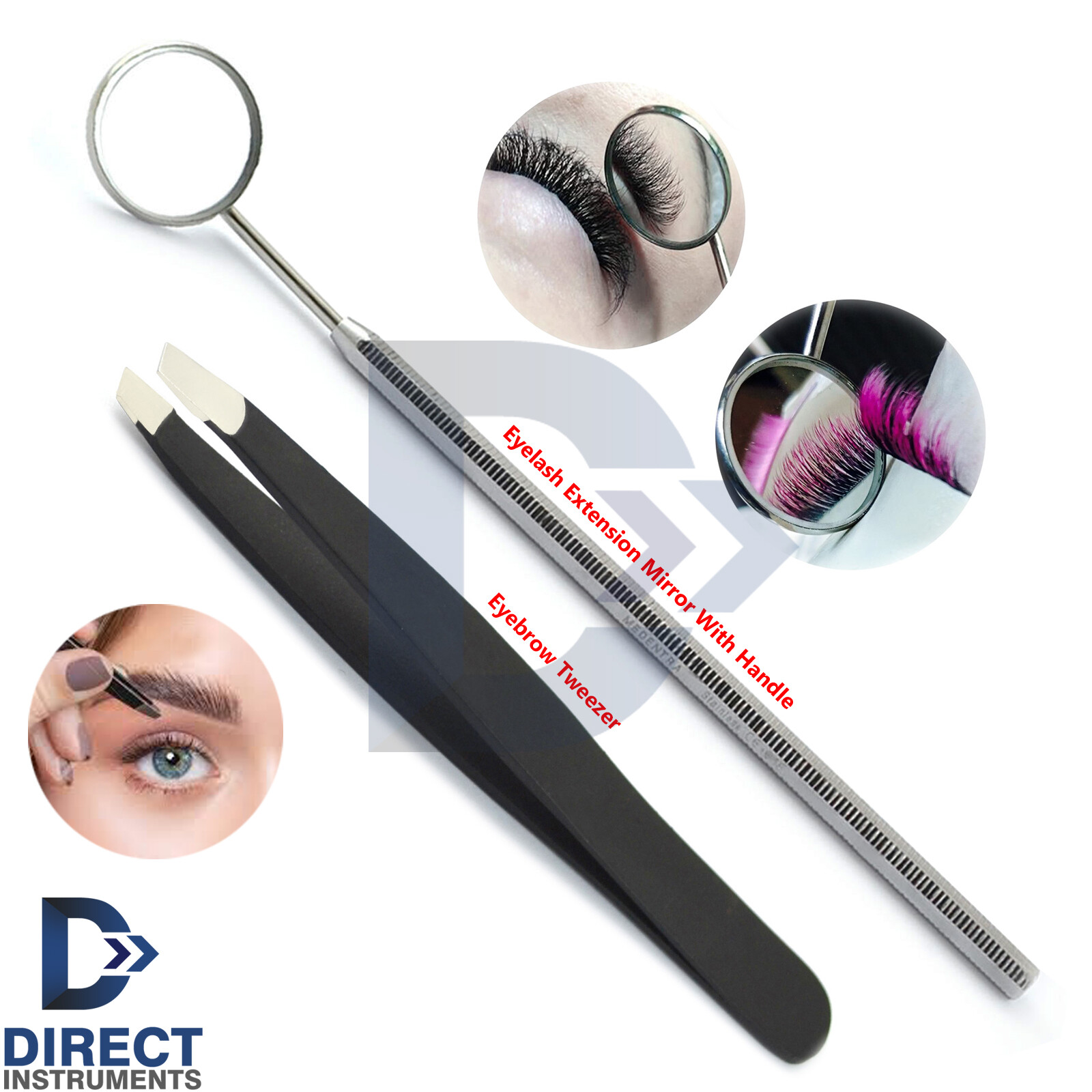 Eyelash Extension Mirror Inspection Makeup Tools Beauty Eyebrow Tweezer Plucking